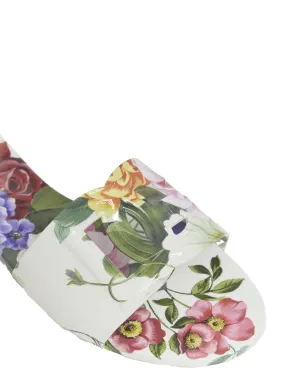 Dolce&Gabbana Bianca Floral Rubber DG Sandals