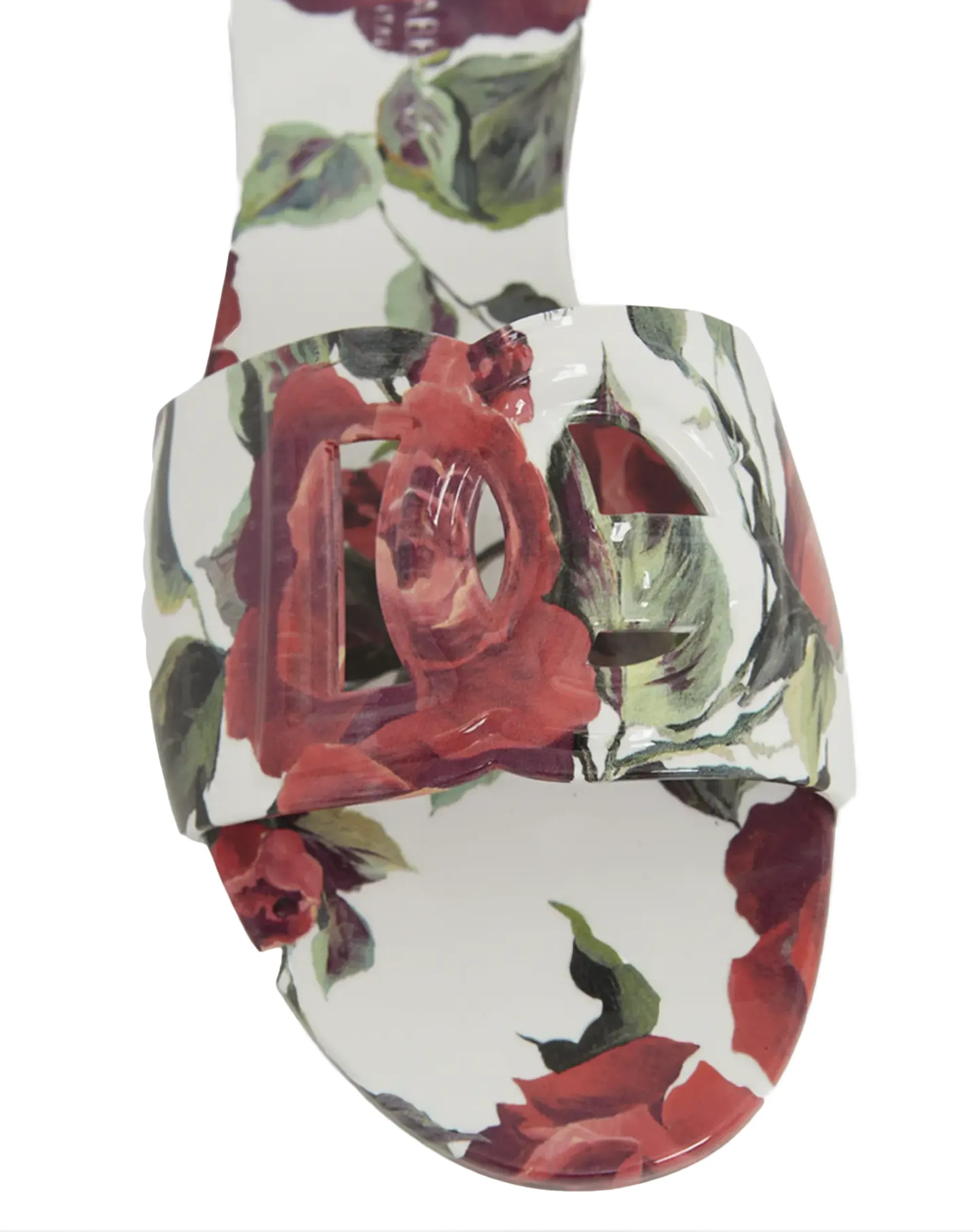 Dolce&Gabbana Bianca Floral Rubber DG Sandals