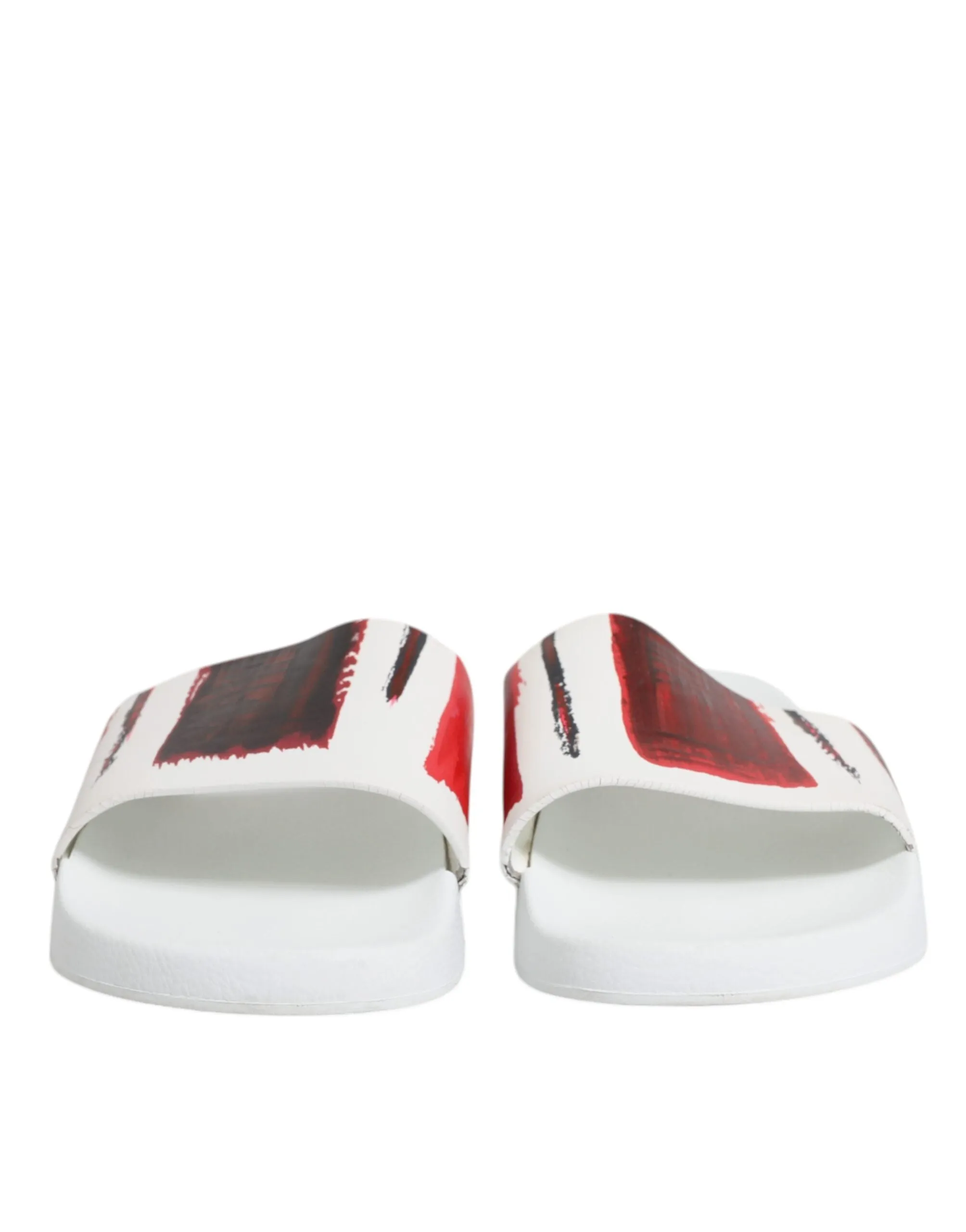 Dolce&Gabbana Men White Sandals 100% Leather Beachwear Casual Slide Shoes EUR 42