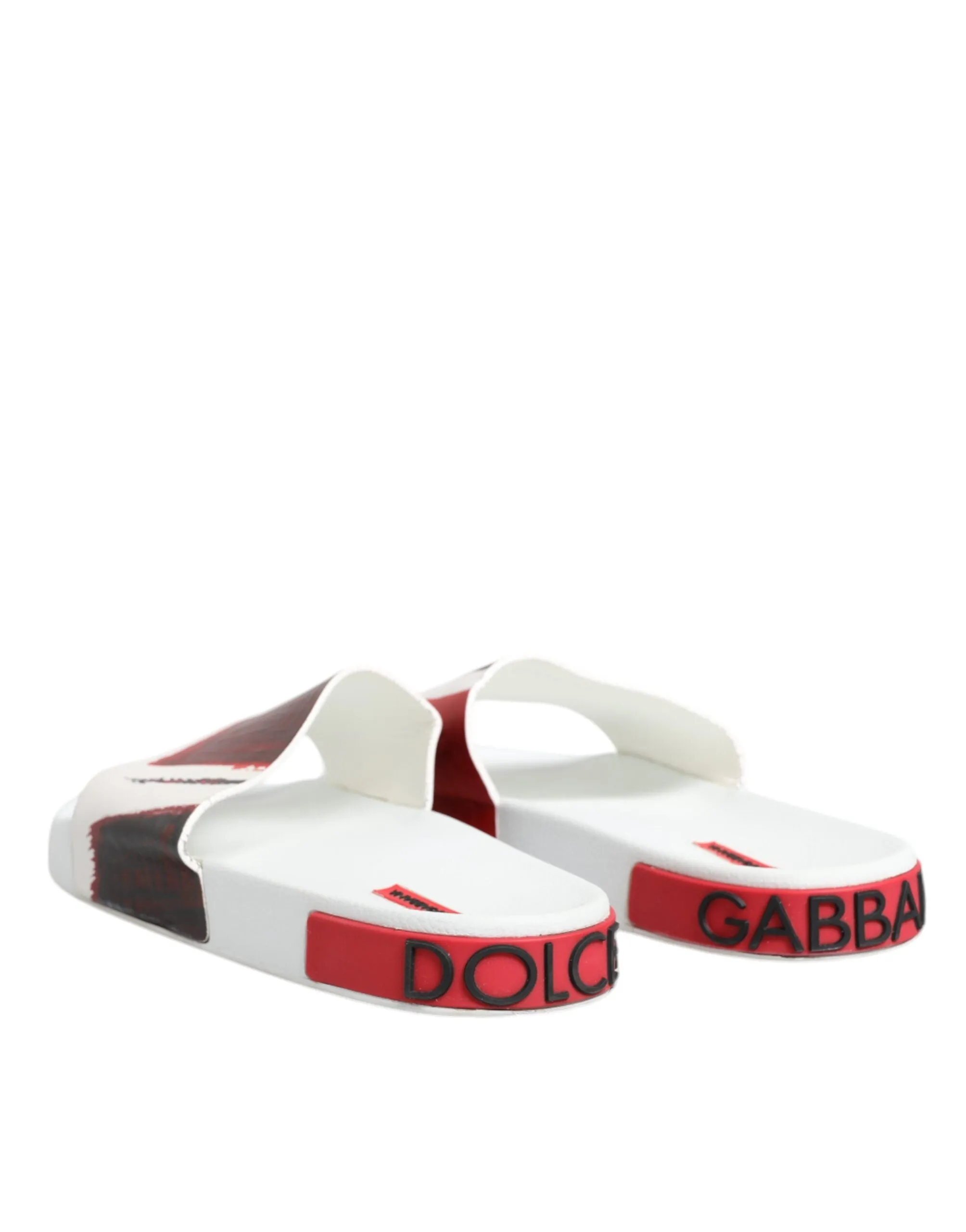 Dolce&Gabbana Men White Sandals 100% Leather Beachwear Casual Slide Shoes EUR 42