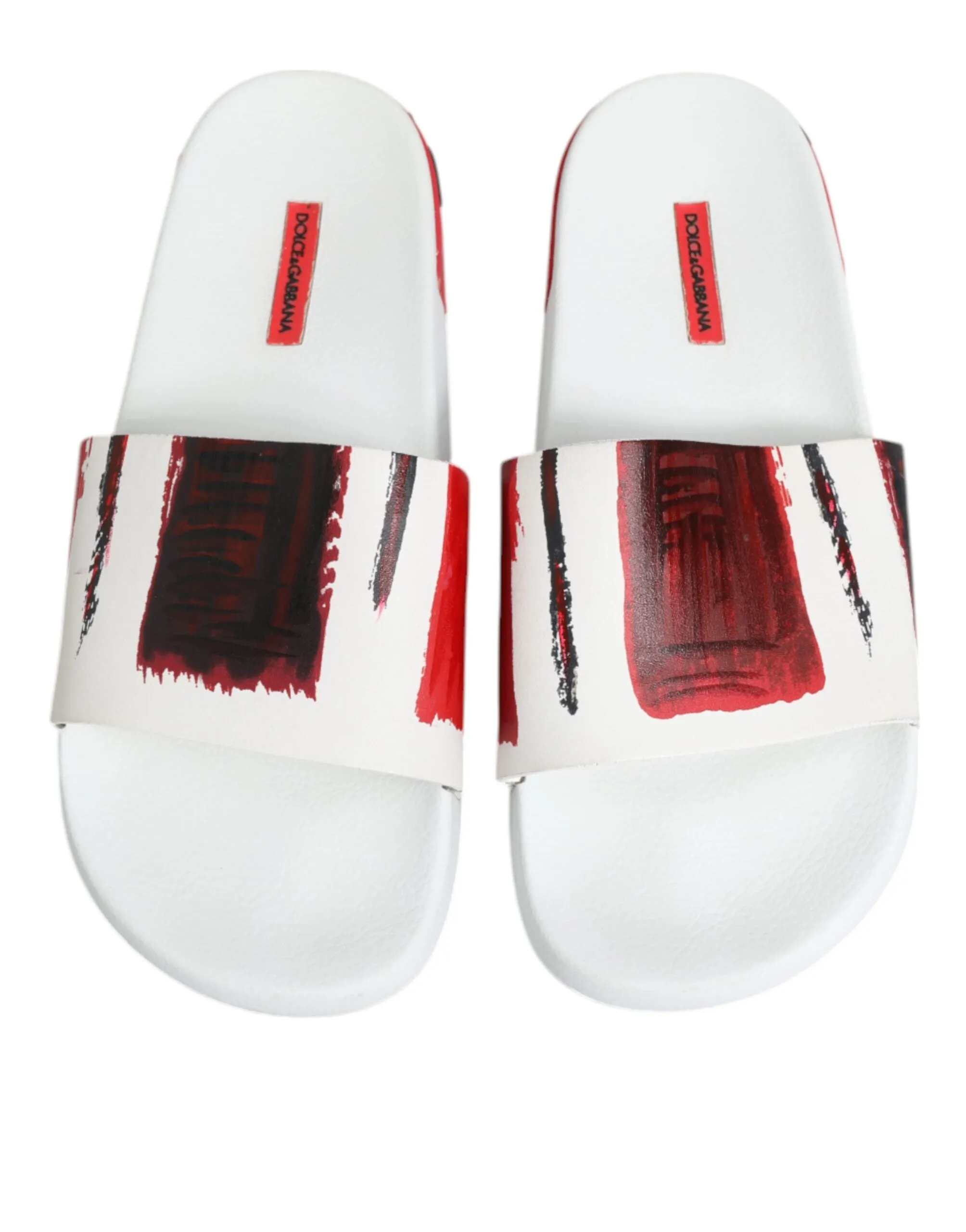 Dolce&Gabbana Men White Sandals 100% Leather Beachwear Casual Slide Shoes EUR 42