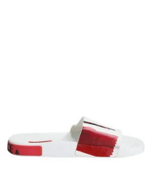 Dolce&Gabbana Men White Sandals 100% Leather Beachwear Casual Slide Shoes EUR 42