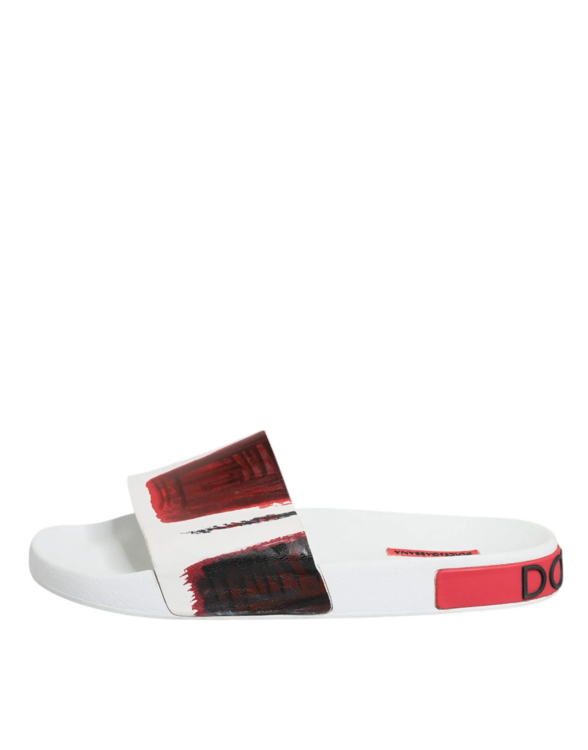 Dolce&Gabbana Men White Sandals 100% Leather Beachwear Casual Slide Shoes EUR 42