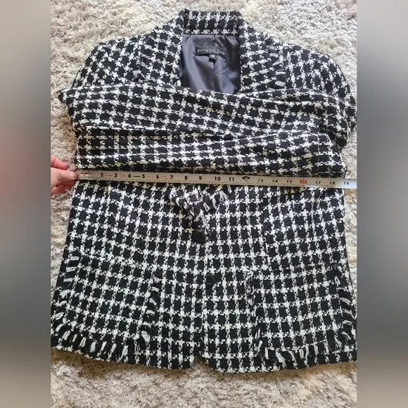 Donna Rae Tweed 2 Piece Skirt Set Black &amp; White Classic Business casual