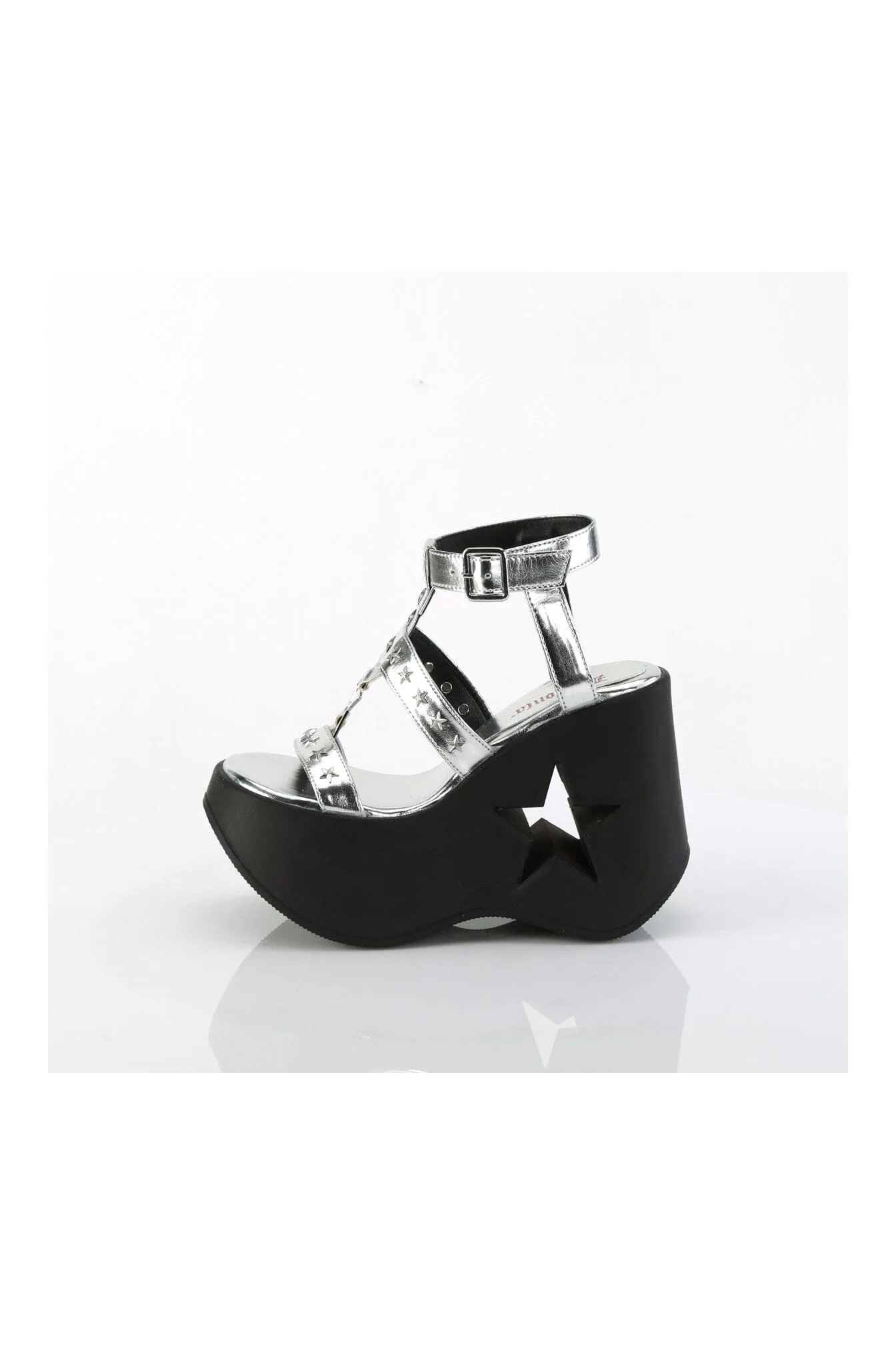 DYNAMITE-12 Silver Vegan Leather Sandal