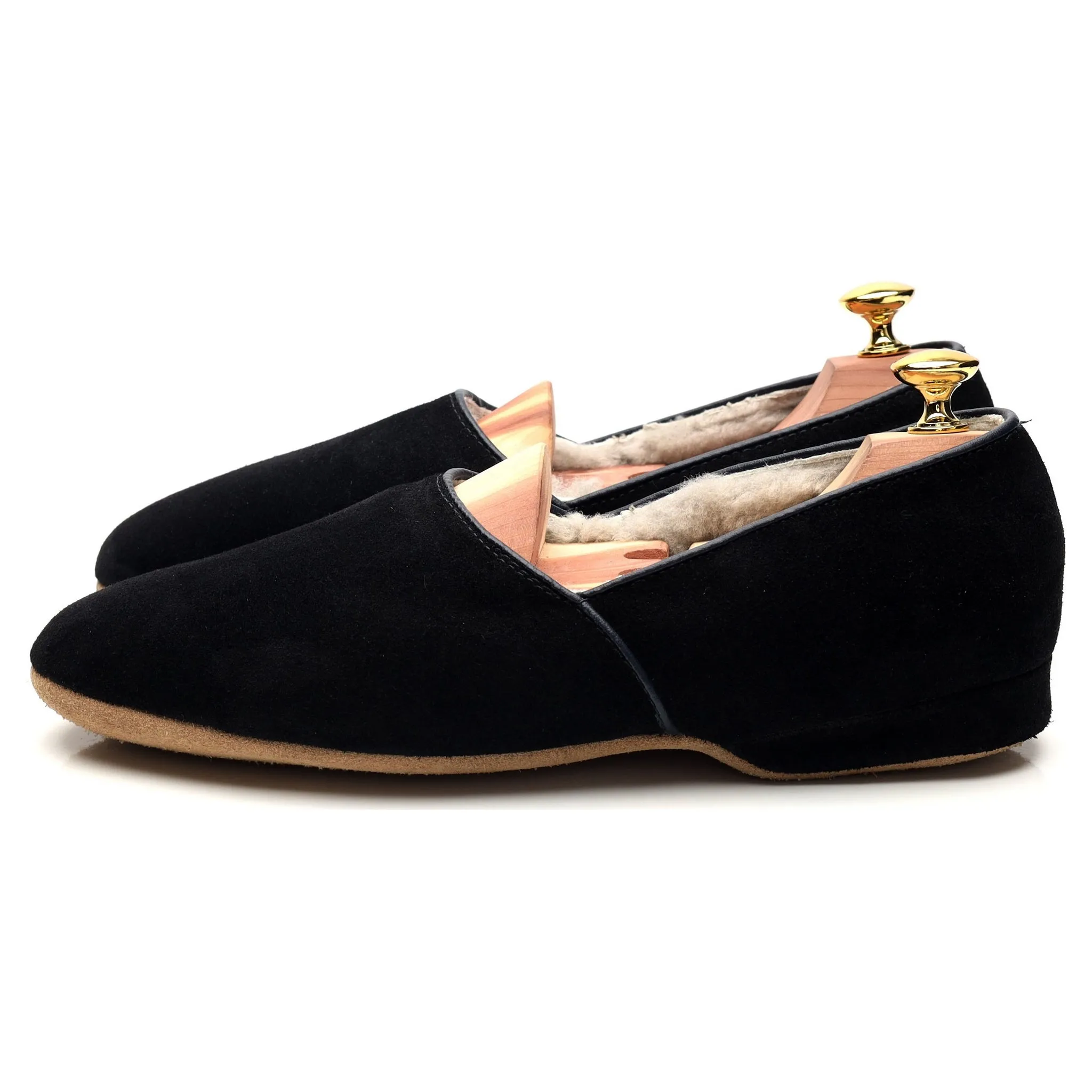 'Earl' Black Suede Slippers UK 7