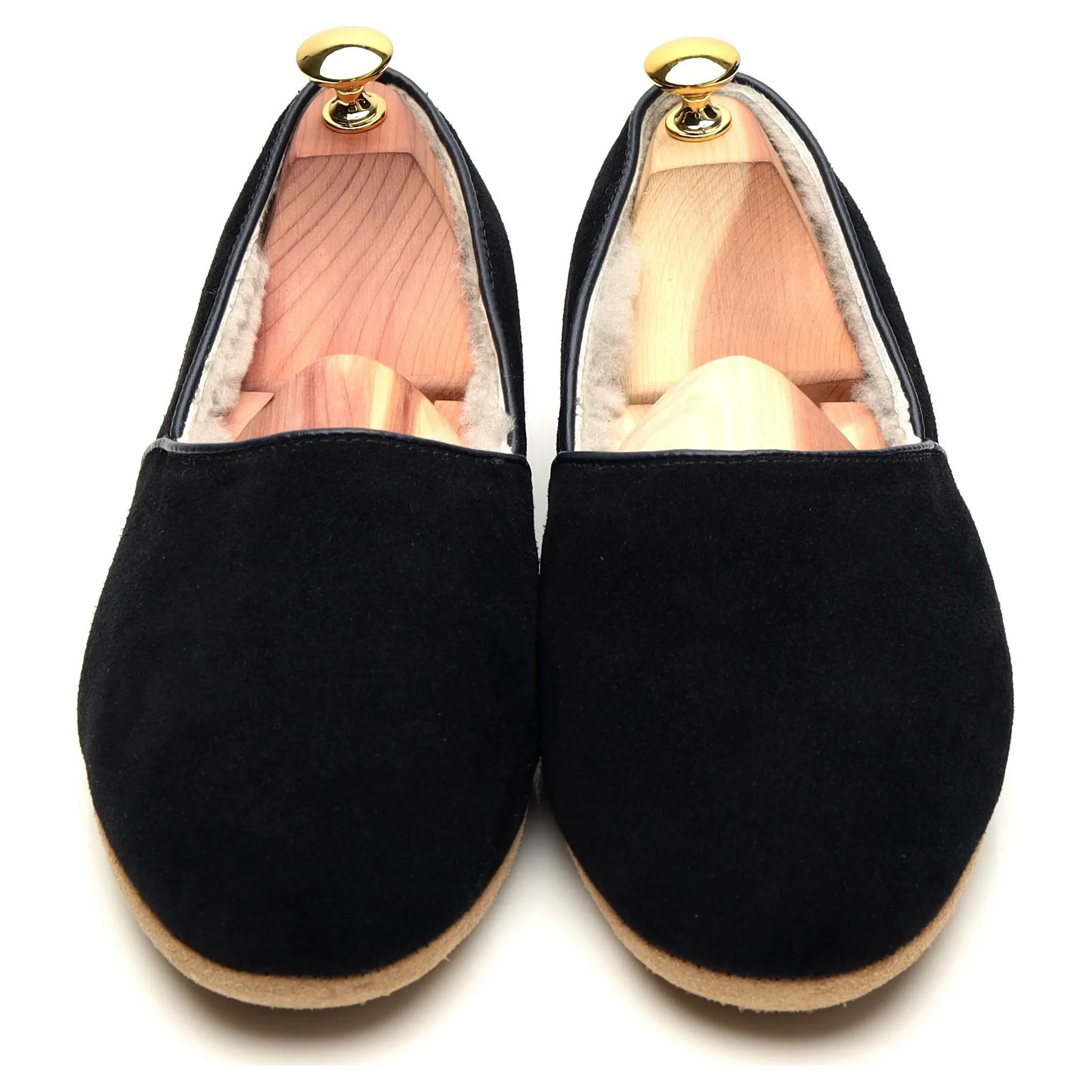 'Earl' Black Suede Slippers UK 7