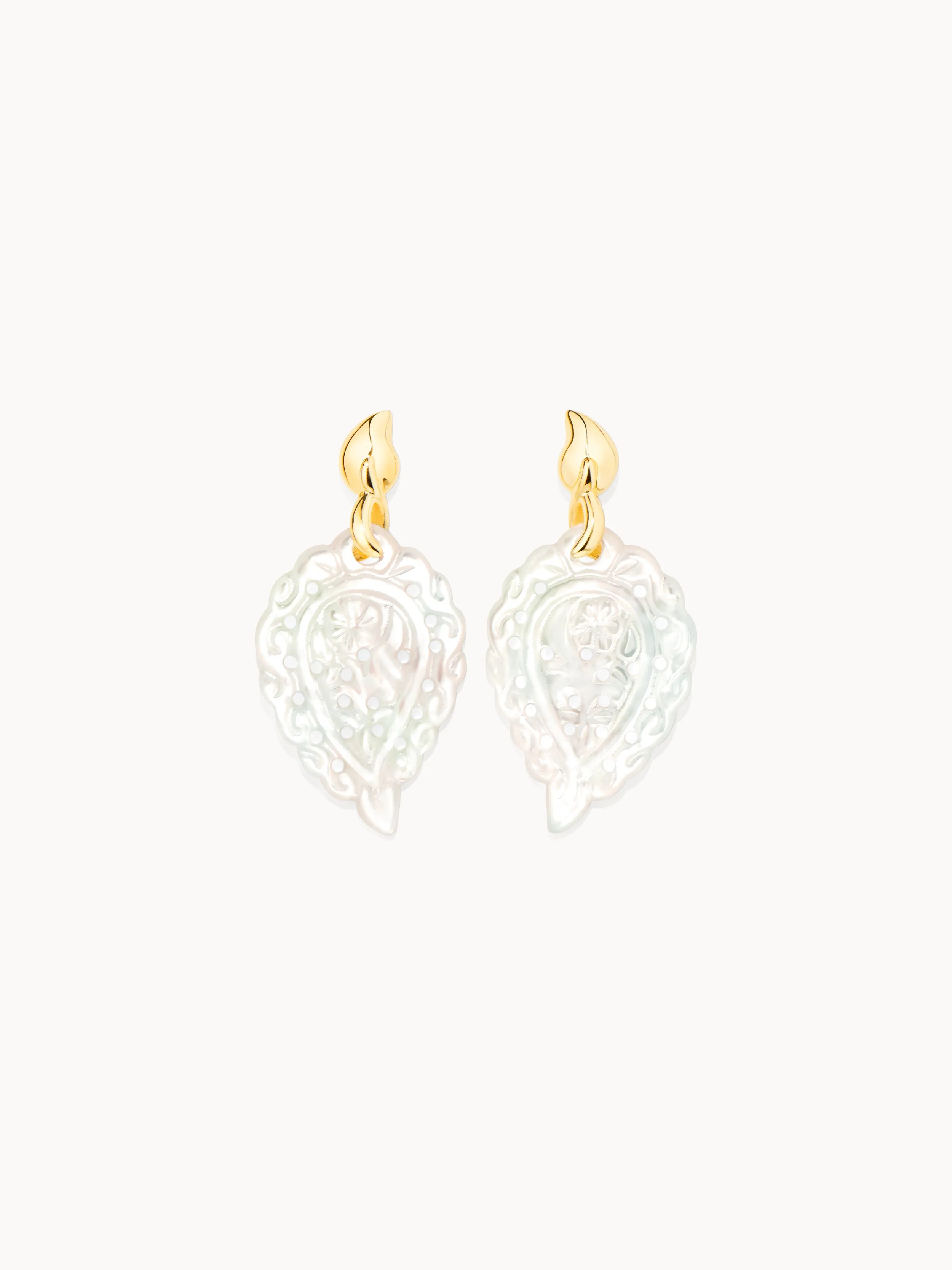 Earrings INDIA Mother of Pearl white Mother of Pearl