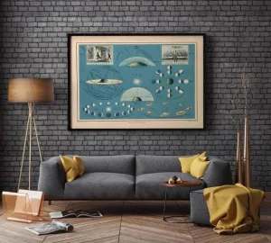 Earth, Sun and Moon Wall Poster| Vintage Decor