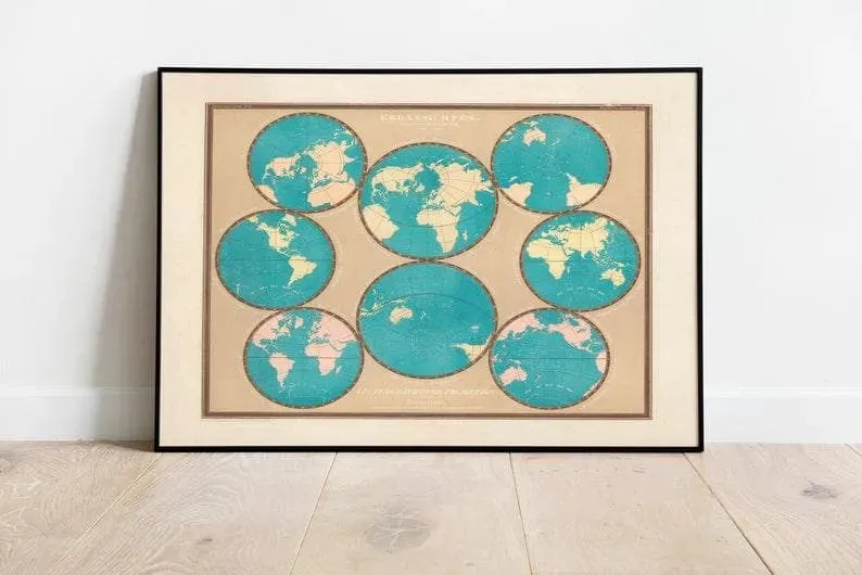 Earth Wall Poster| Vintage Decor