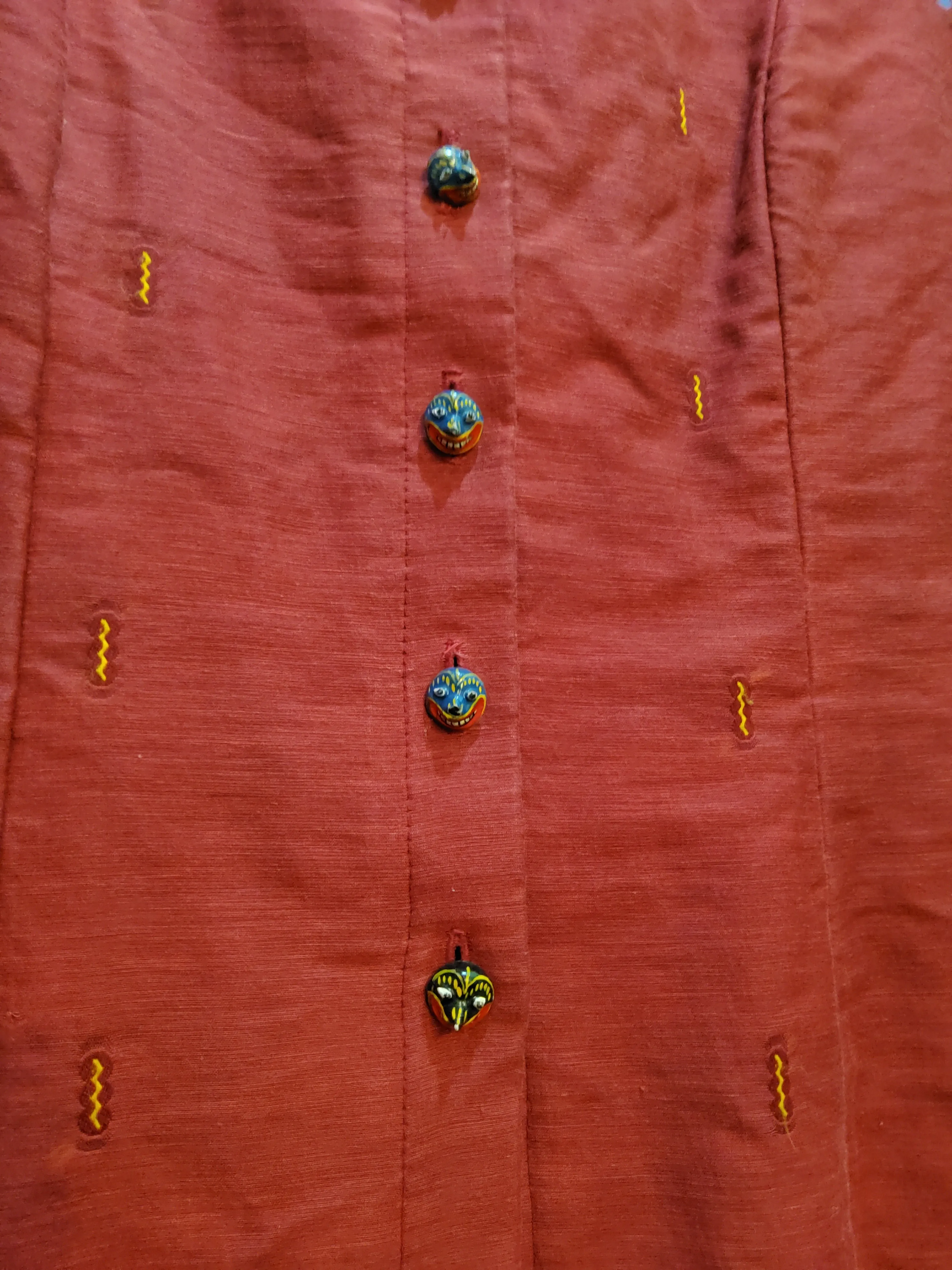 Embroidered canvas shirt