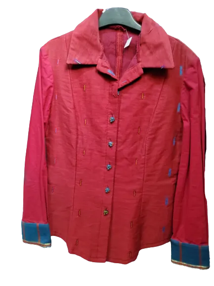 Embroidered canvas shirt