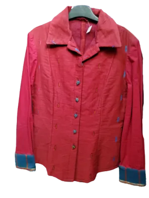 Embroidered canvas shirt
