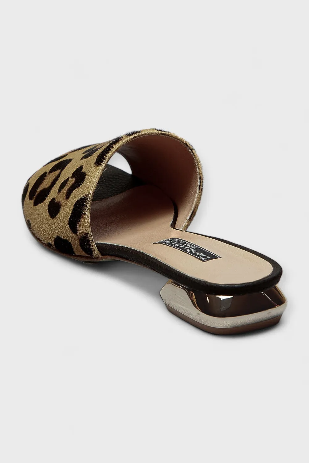 Emily Leopard Print Pony Hair Slide Sandal