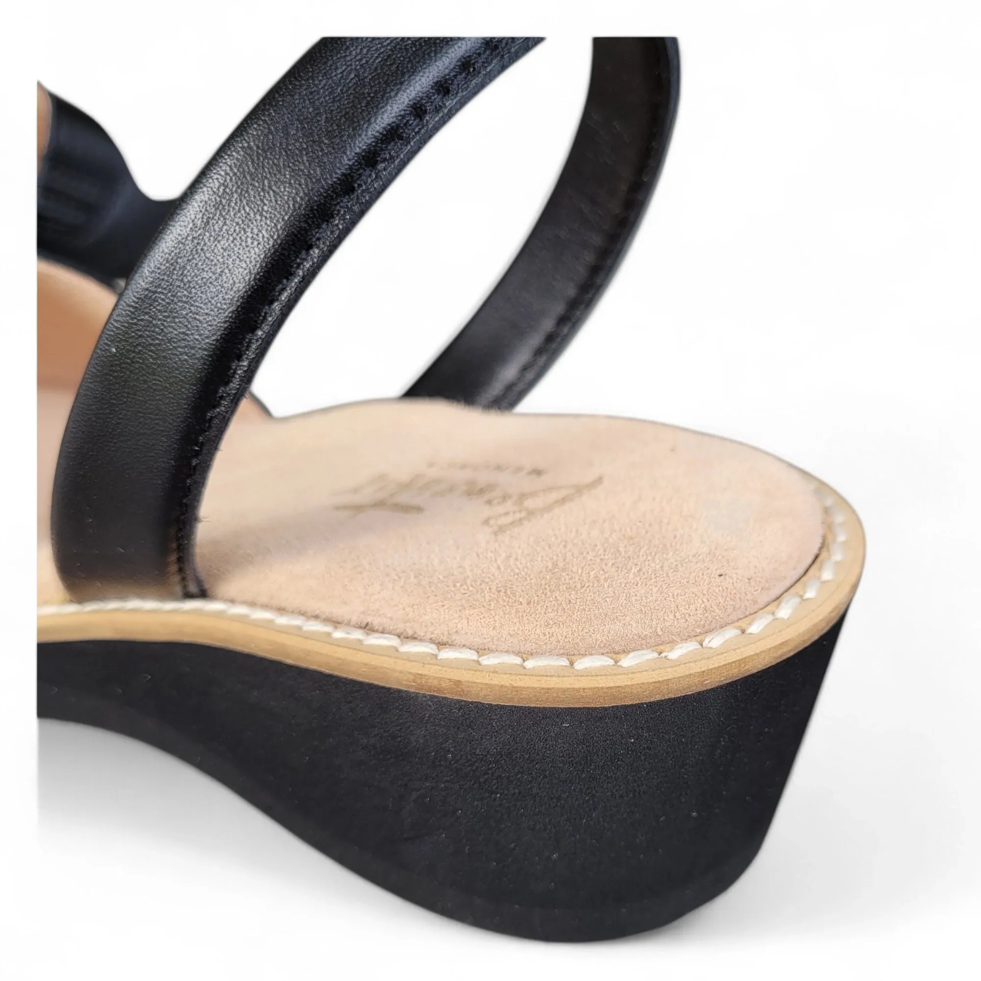 Erin Black Avarca Wedge Sandal