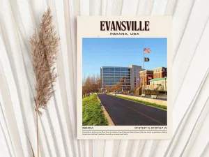 Evansville Vintage Wall Art, Indiana, USA