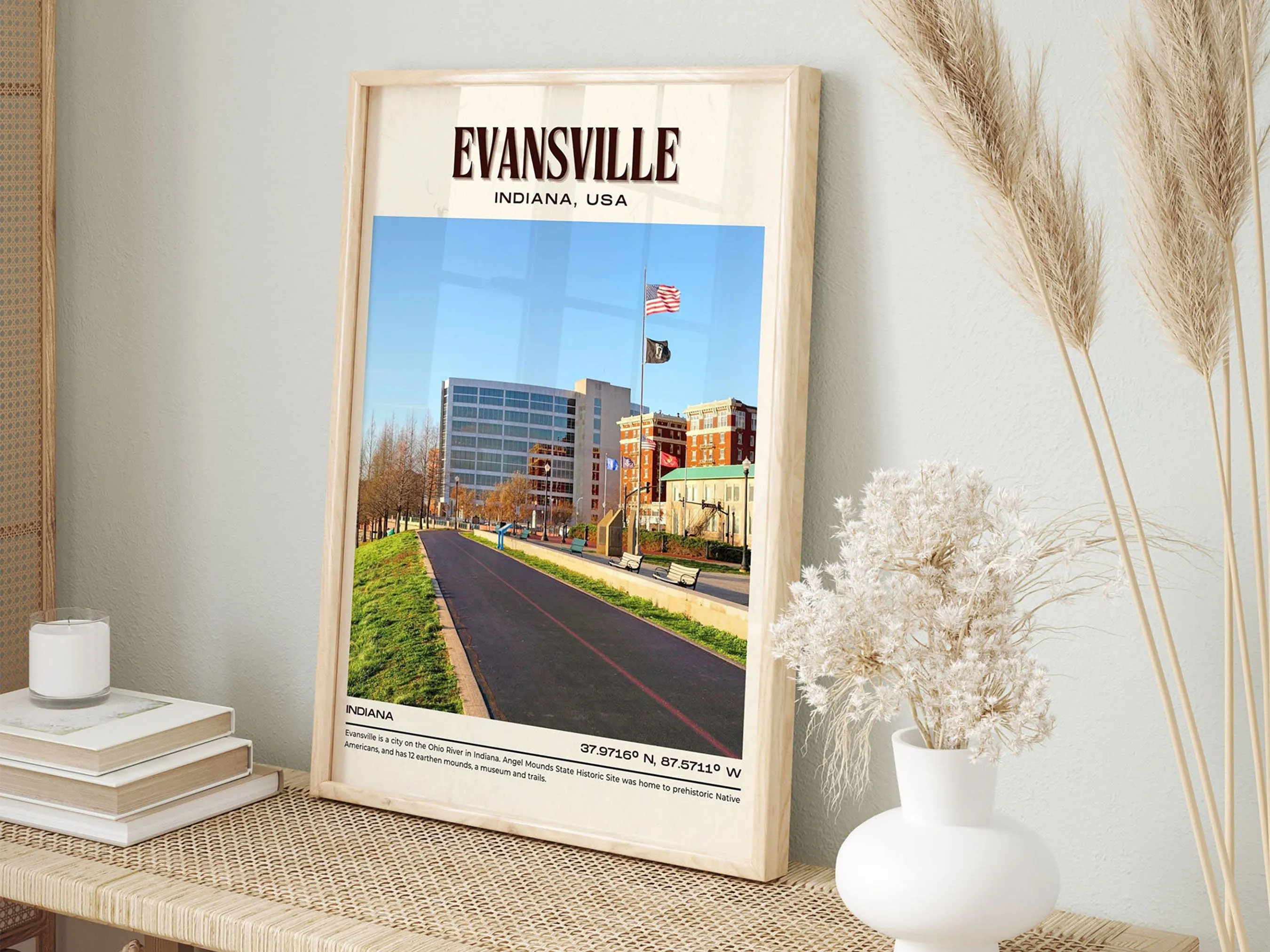 Evansville Vintage Wall Art, Indiana, USA