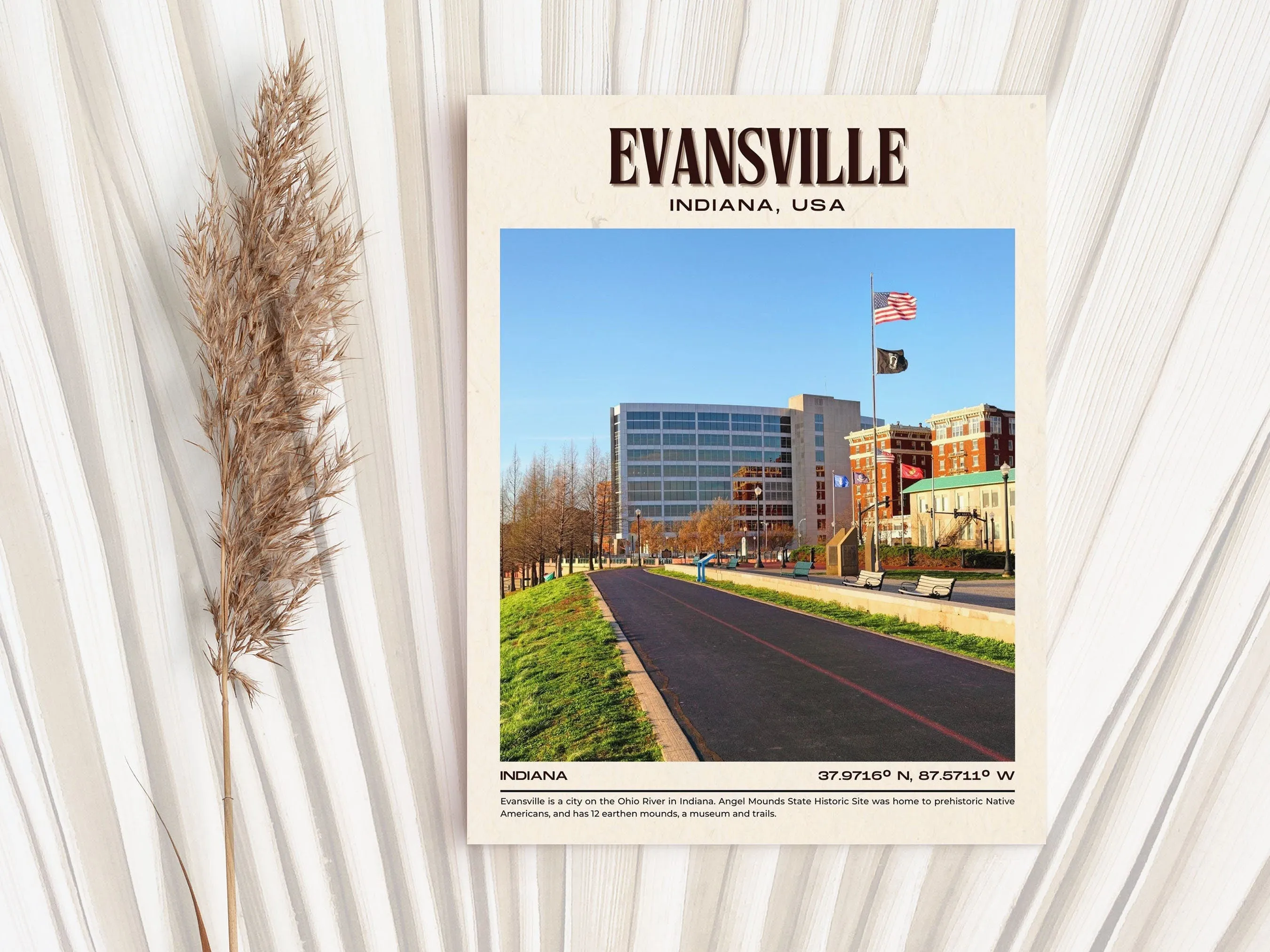 Evansville Vintage Wall Art, Indiana, USA