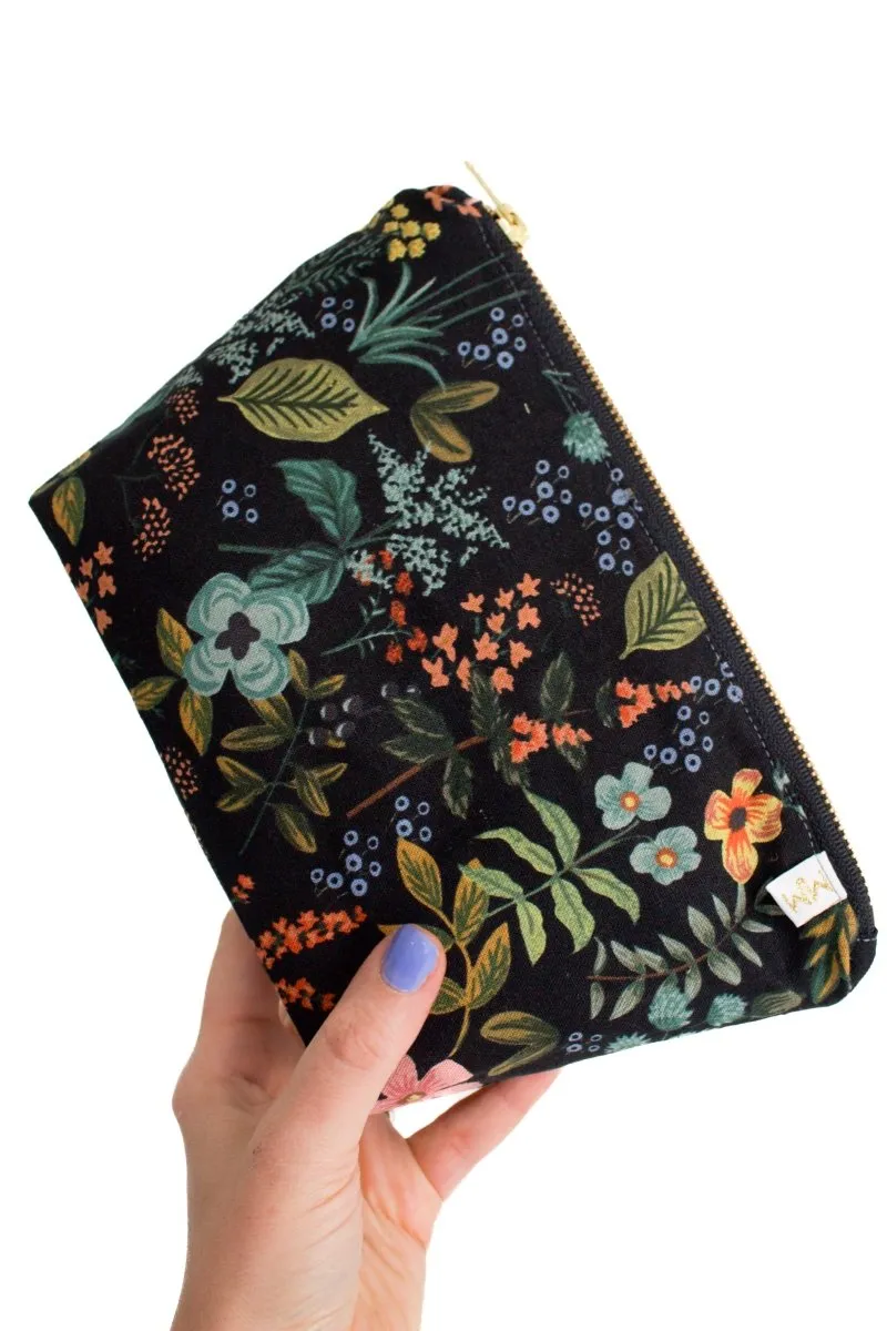 Evening Wildflower Canvas Mini Maxx Cosmetic Bag