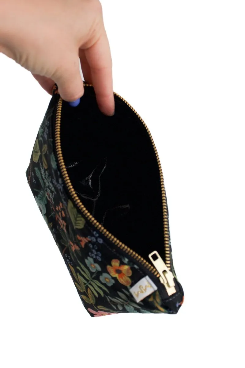 Evening Wildflower Canvas Mini Maxx Cosmetic Bag