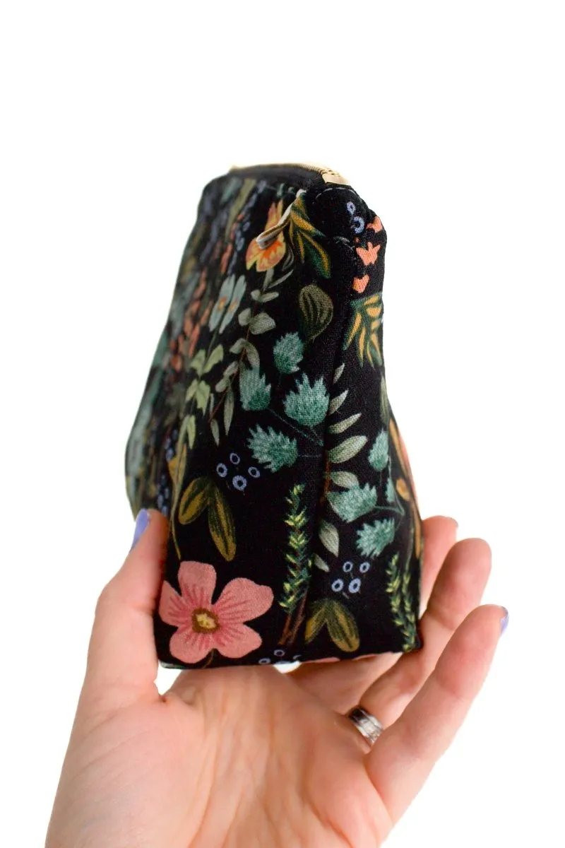 Evening Wildflower Canvas Mini Maxx Cosmetic Bag
