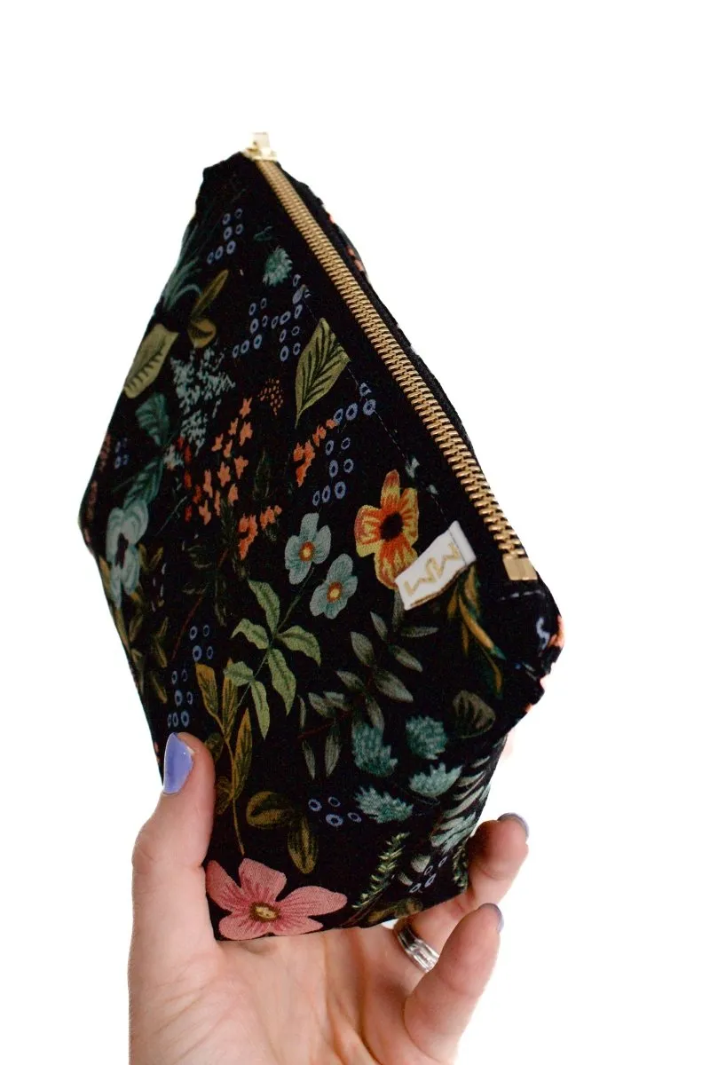 Evening Wildflower Canvas Mini Maxx Cosmetic Bag