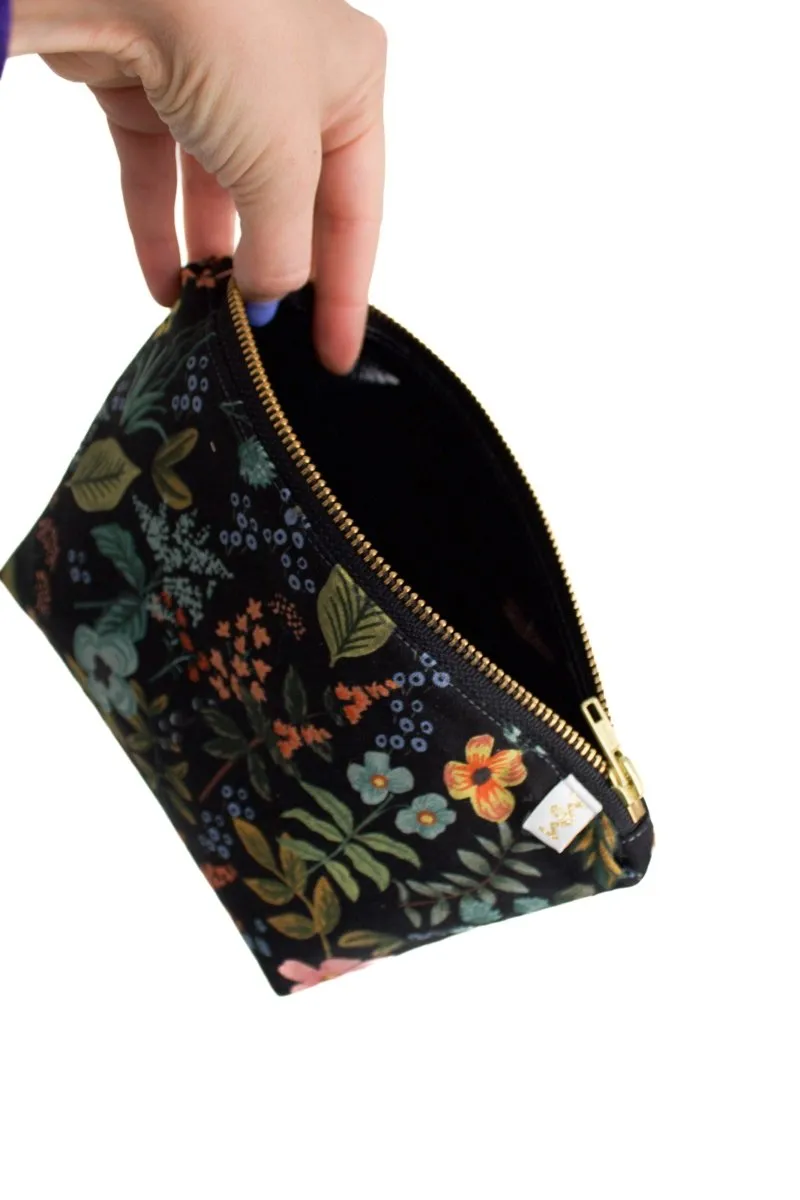 Evening Wildflower Canvas Mini Maxx Cosmetic Bag