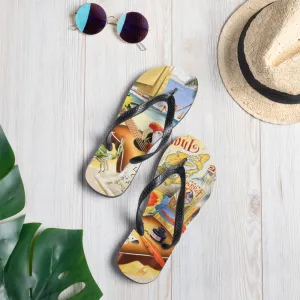 Exclusive Live Life Like a Classic Song Printed Flip Flops Artwork by Jim Mazzotta