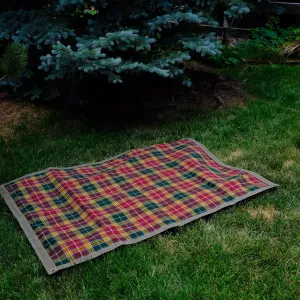 Extra Large Heavyweight Waxed Canvas and Tartan Wool Lined Bushcraft Ground Cloth