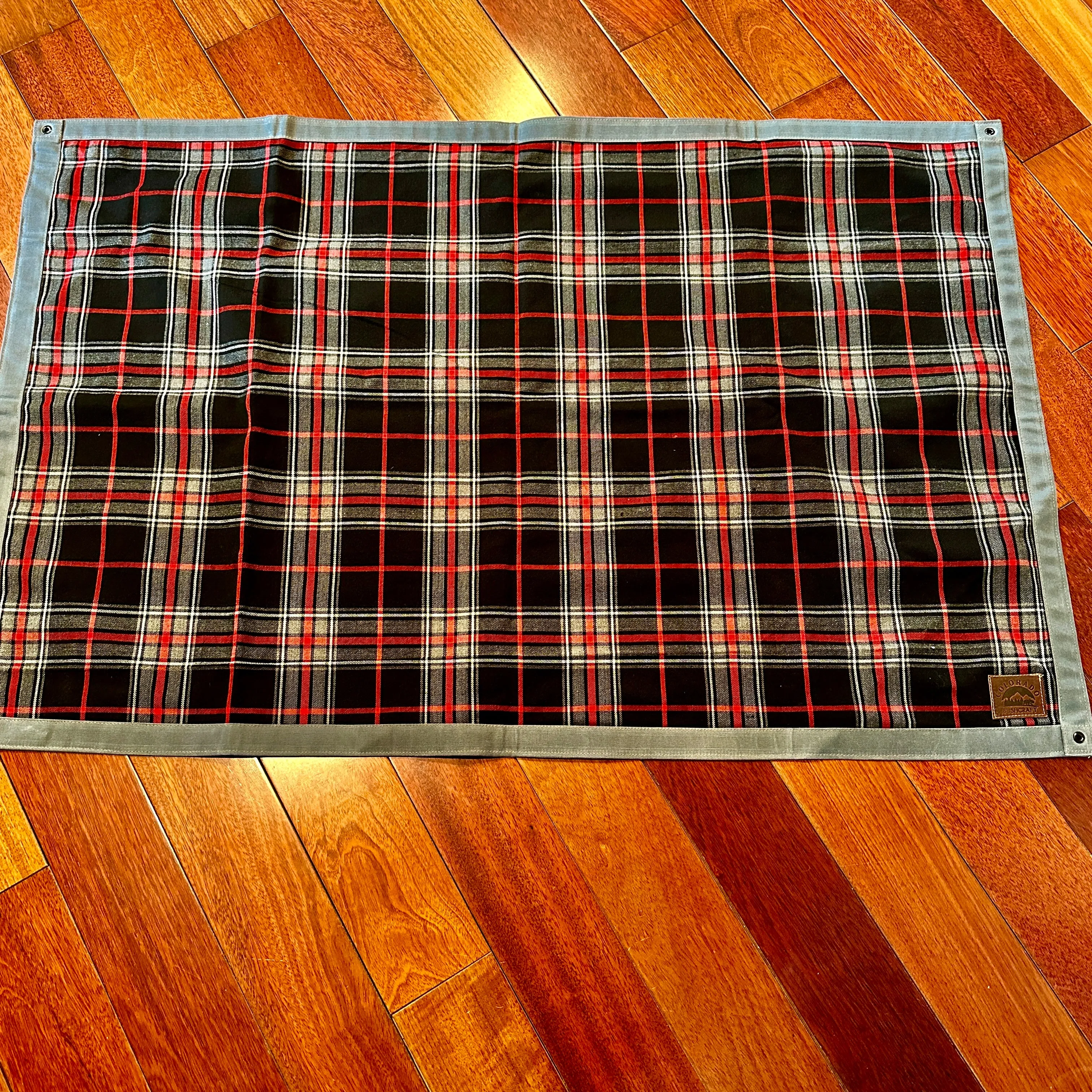 Extra Large Heavyweight Waxed Canvas and Tartan Wool Lined Bushcraft Ground Cloth