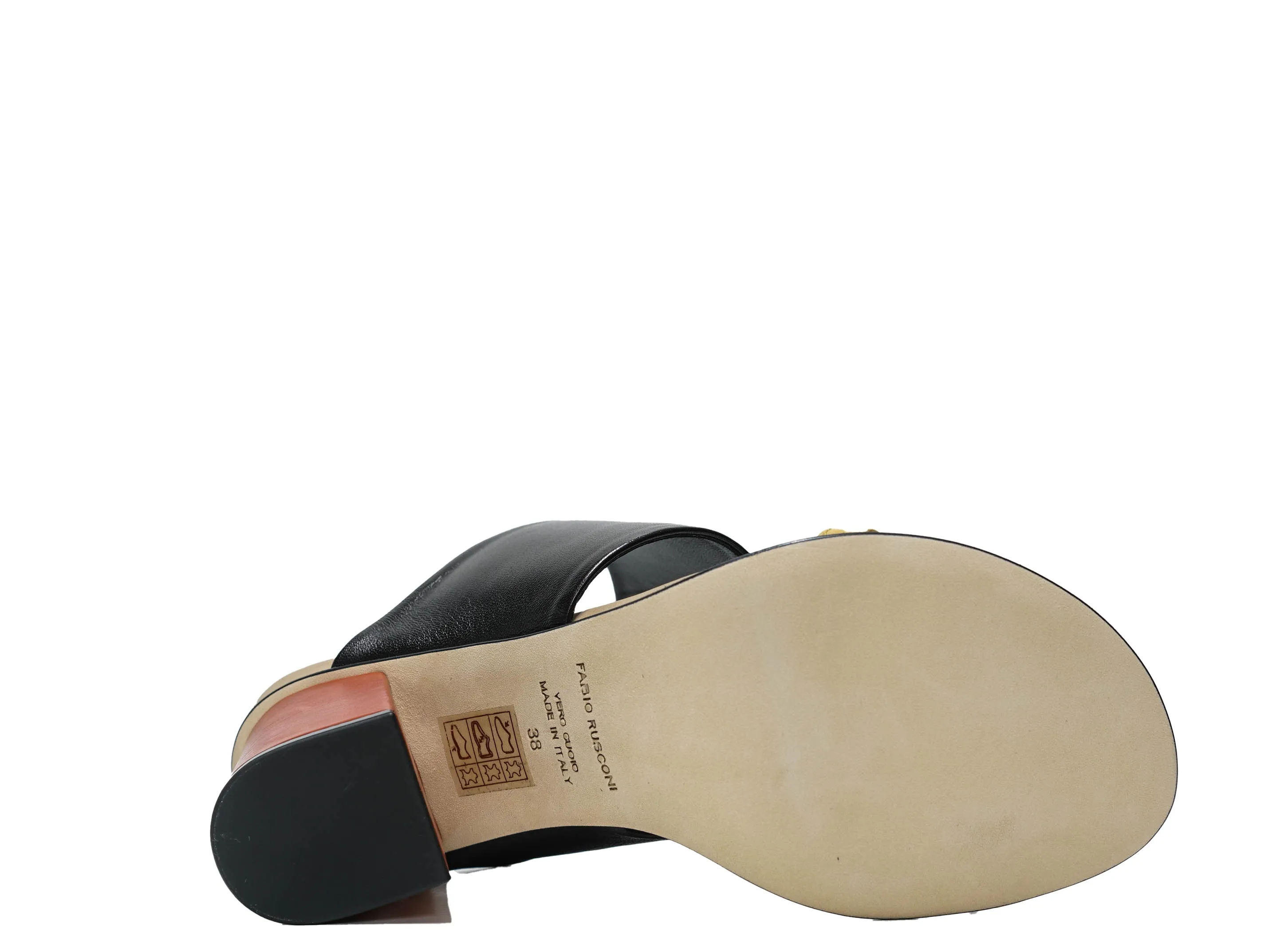 Fabio Rusconi Women's Black Leather Sandal Moira