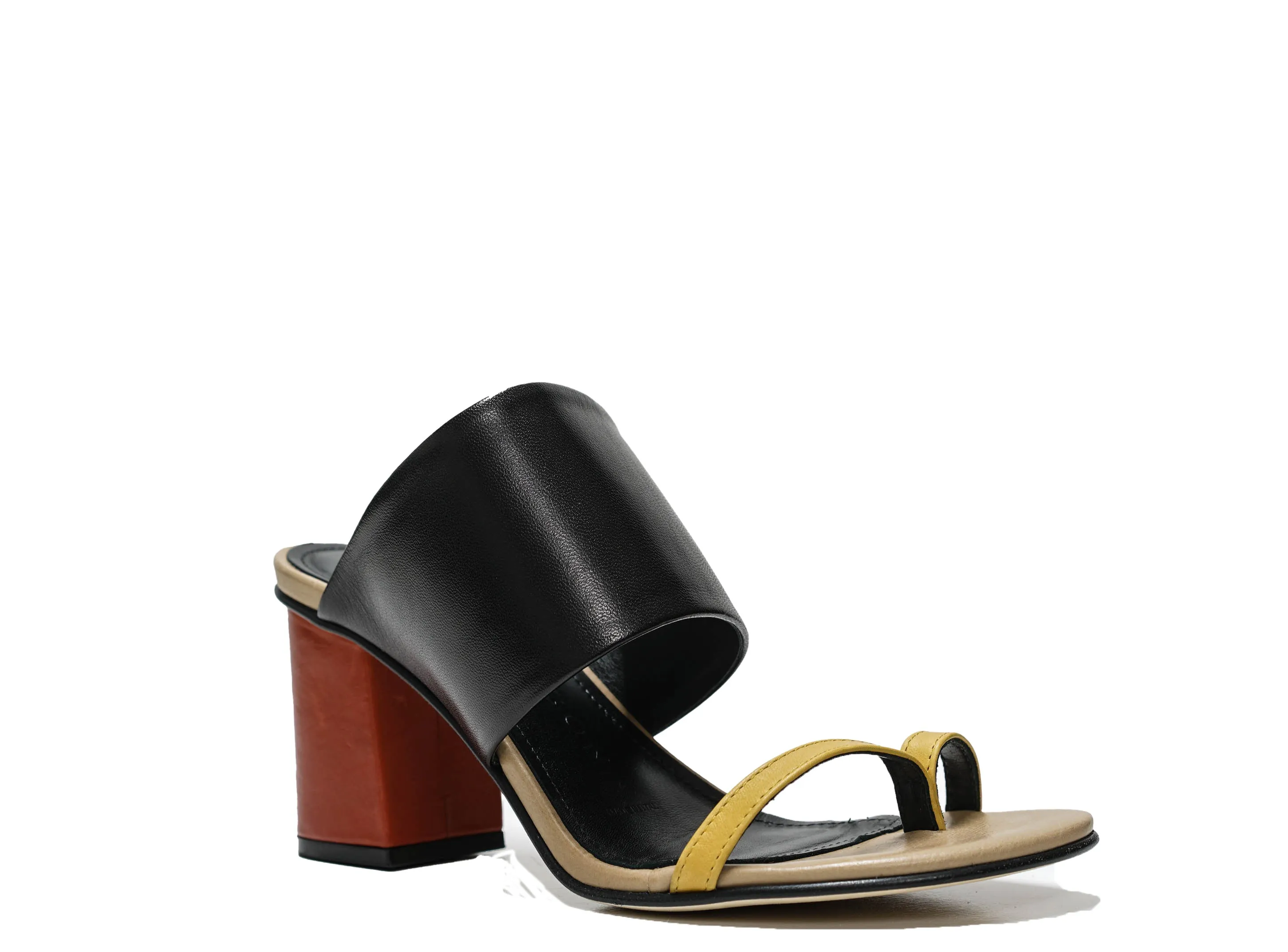 Fabio Rusconi Women's Black Leather Sandal Moira