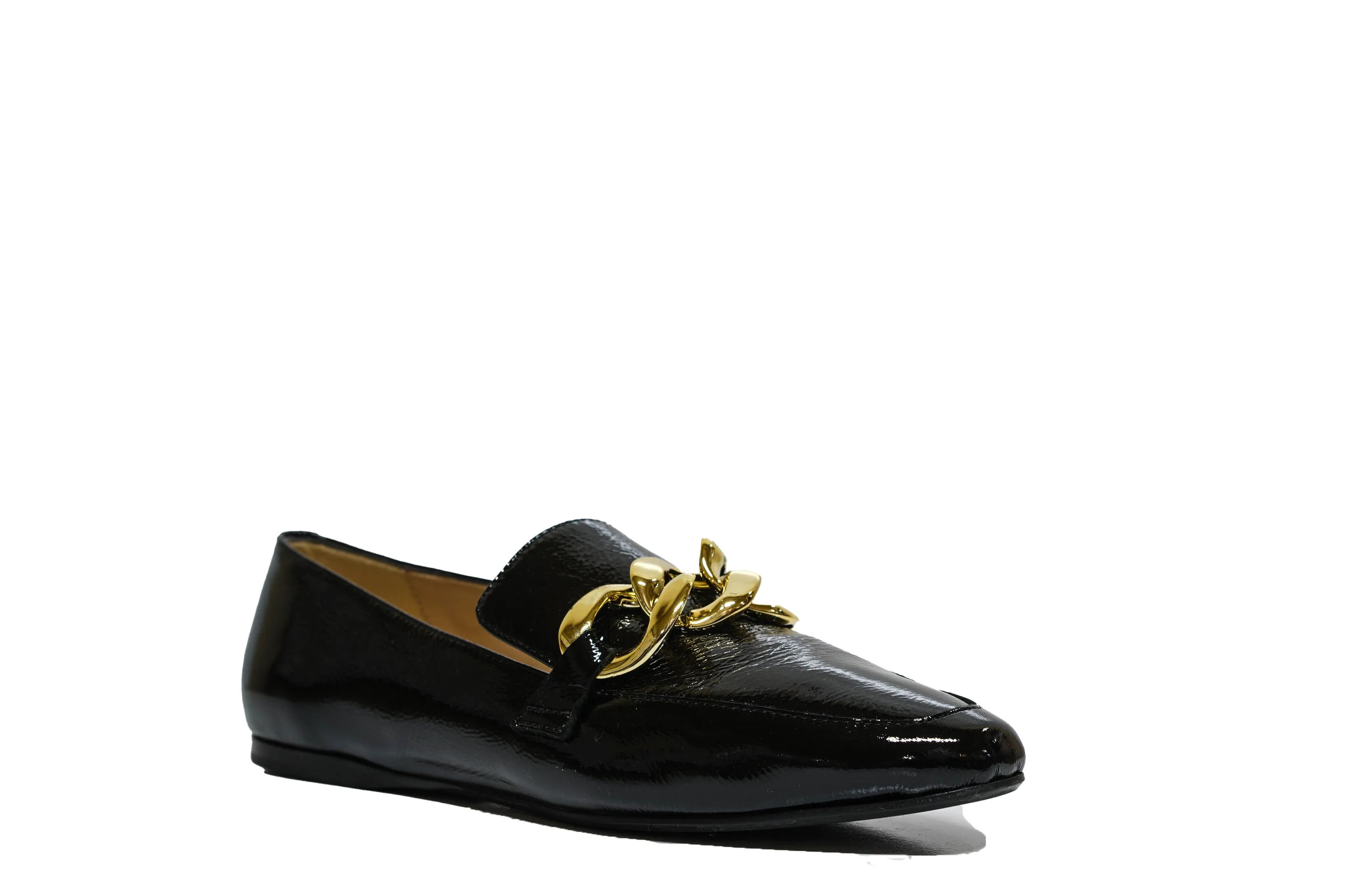 Fabio Rusconi Women’s Black Naplak Leather Chain Shoe F5880 30% off
