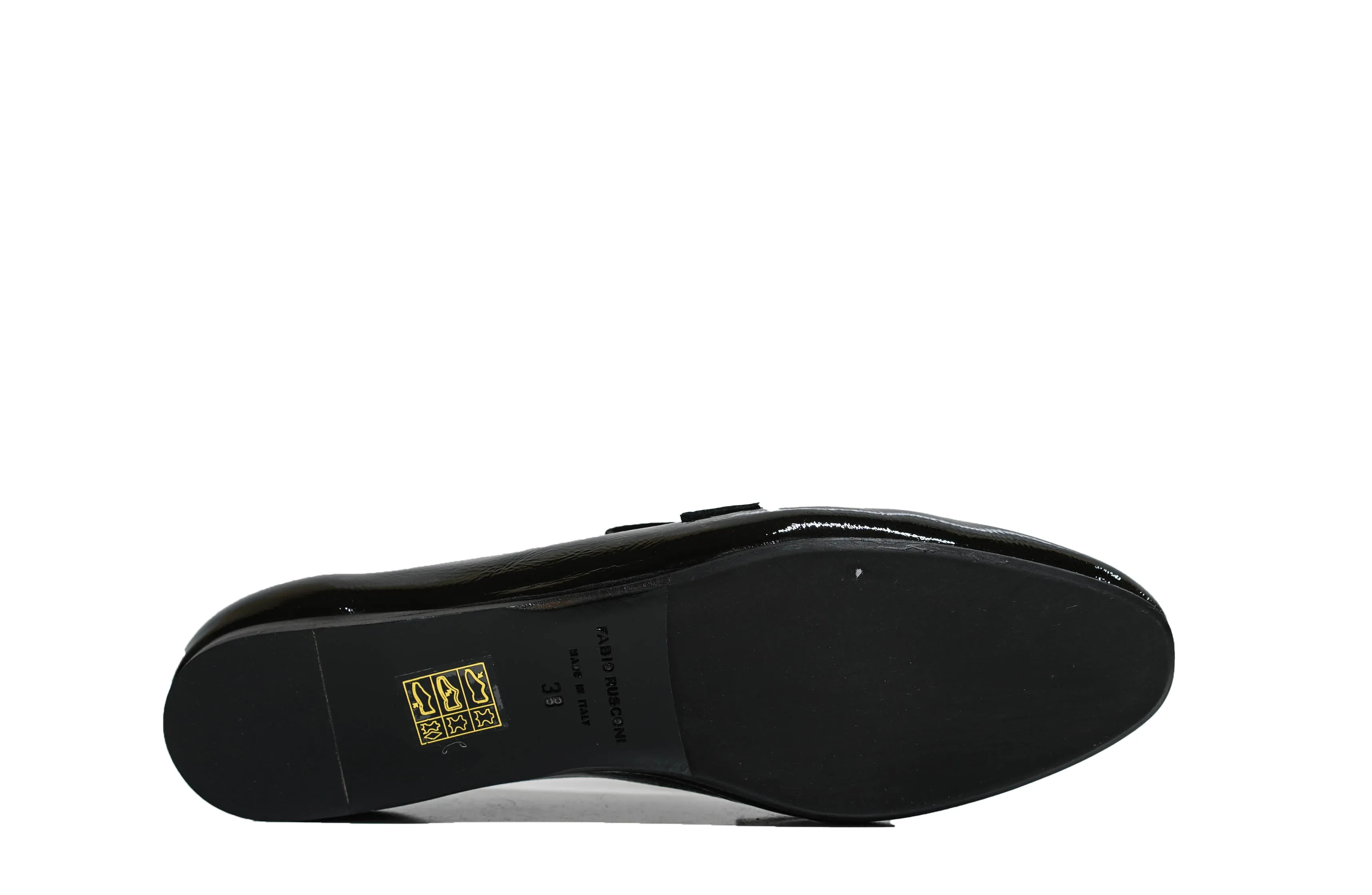 Fabio Rusconi Women’s Black Naplak Leather Chain Shoe F5880 30% off