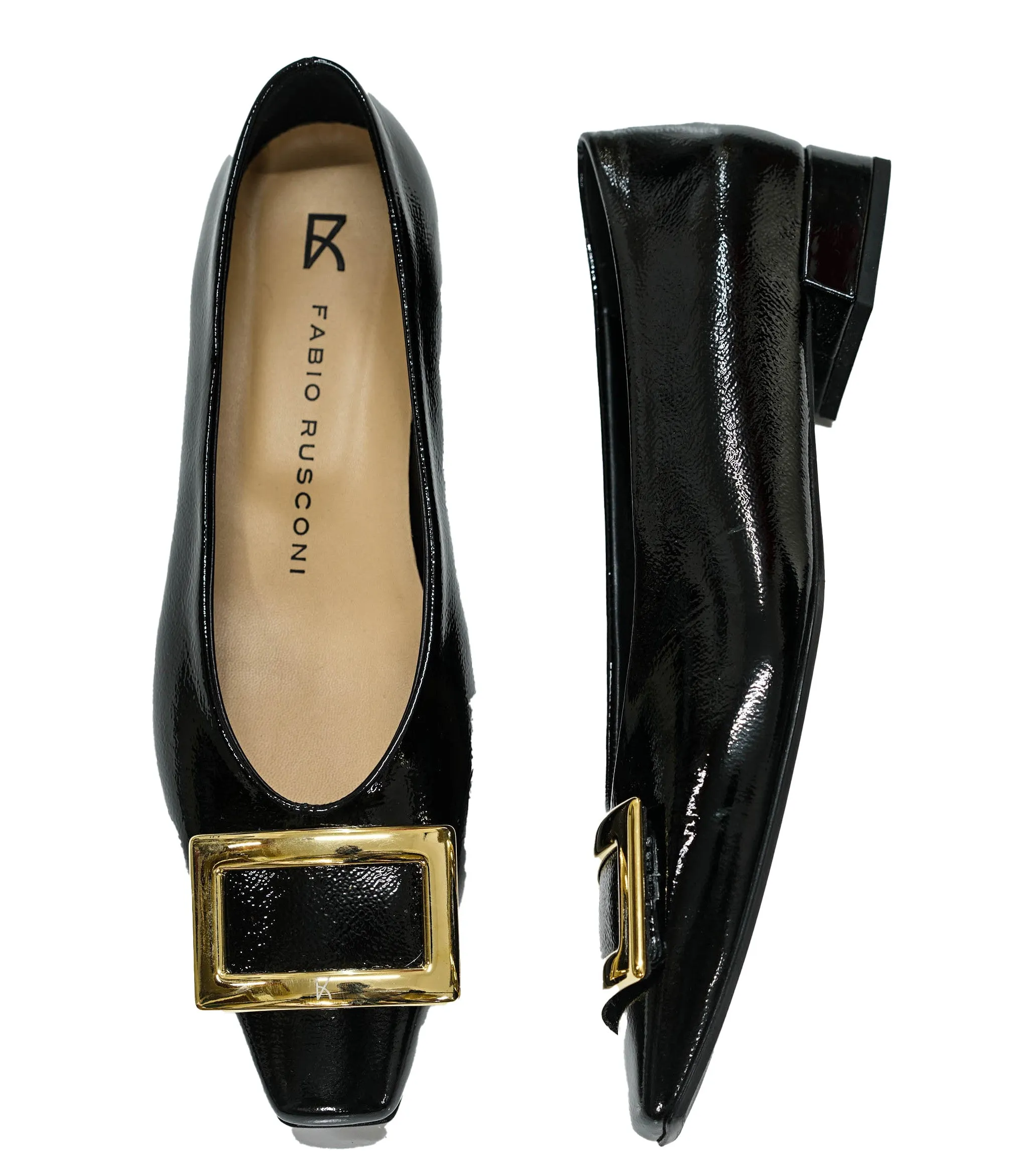 Fabio Rusconi Women’s Black Patent Leather Buckle Shoe 6515 30%off