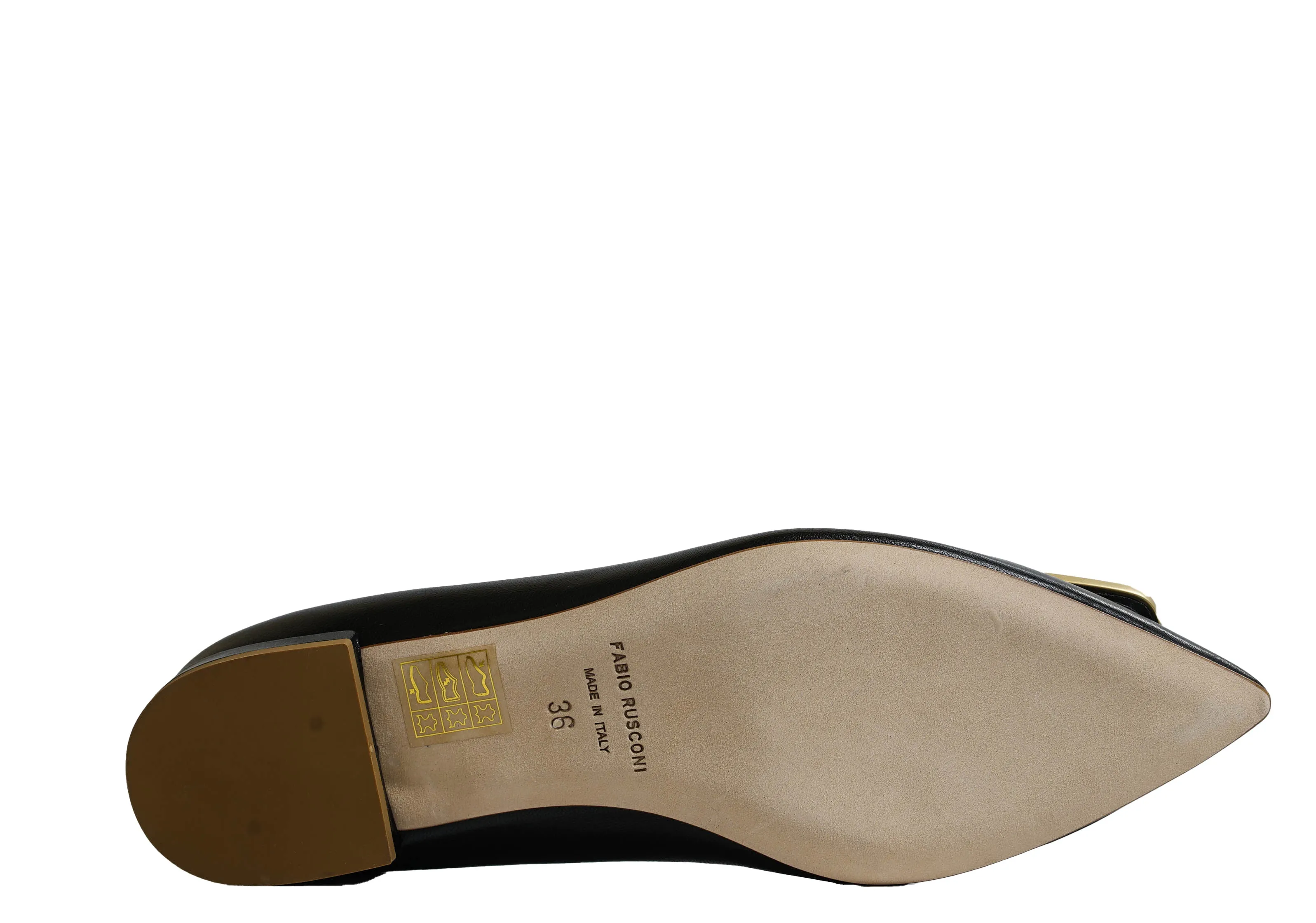 Fabio Rusconi Women’s Leather Black Buckle Flat Shoe S 5183 30% off