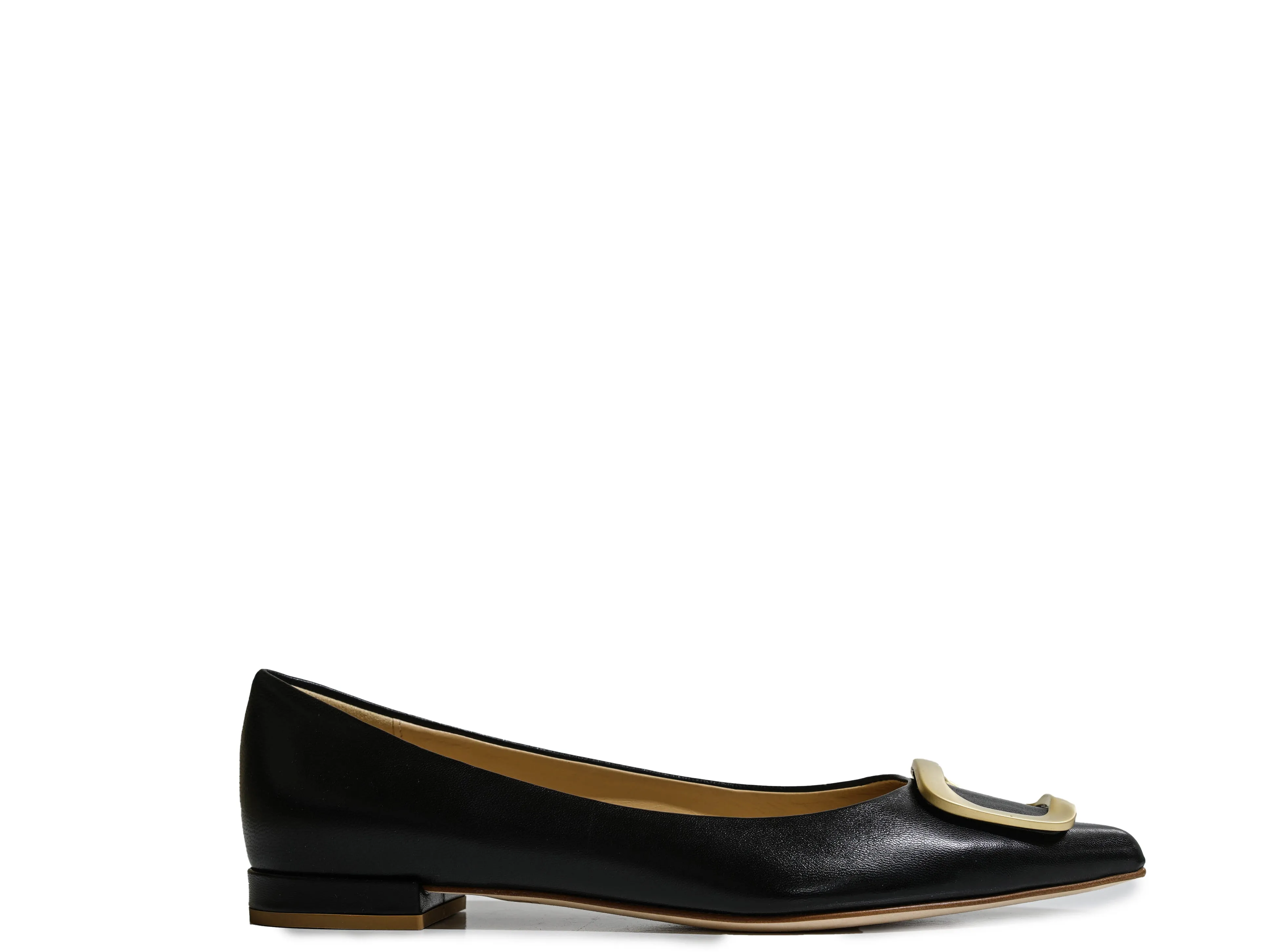 Fabio Rusconi Women’s Leather Black Buckle Flat Shoe S 5183 30% off