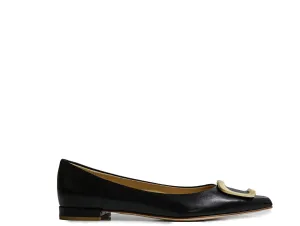 Fabio Rusconi Women’s Leather Black Buckle Flat Shoe S 5183 30% off