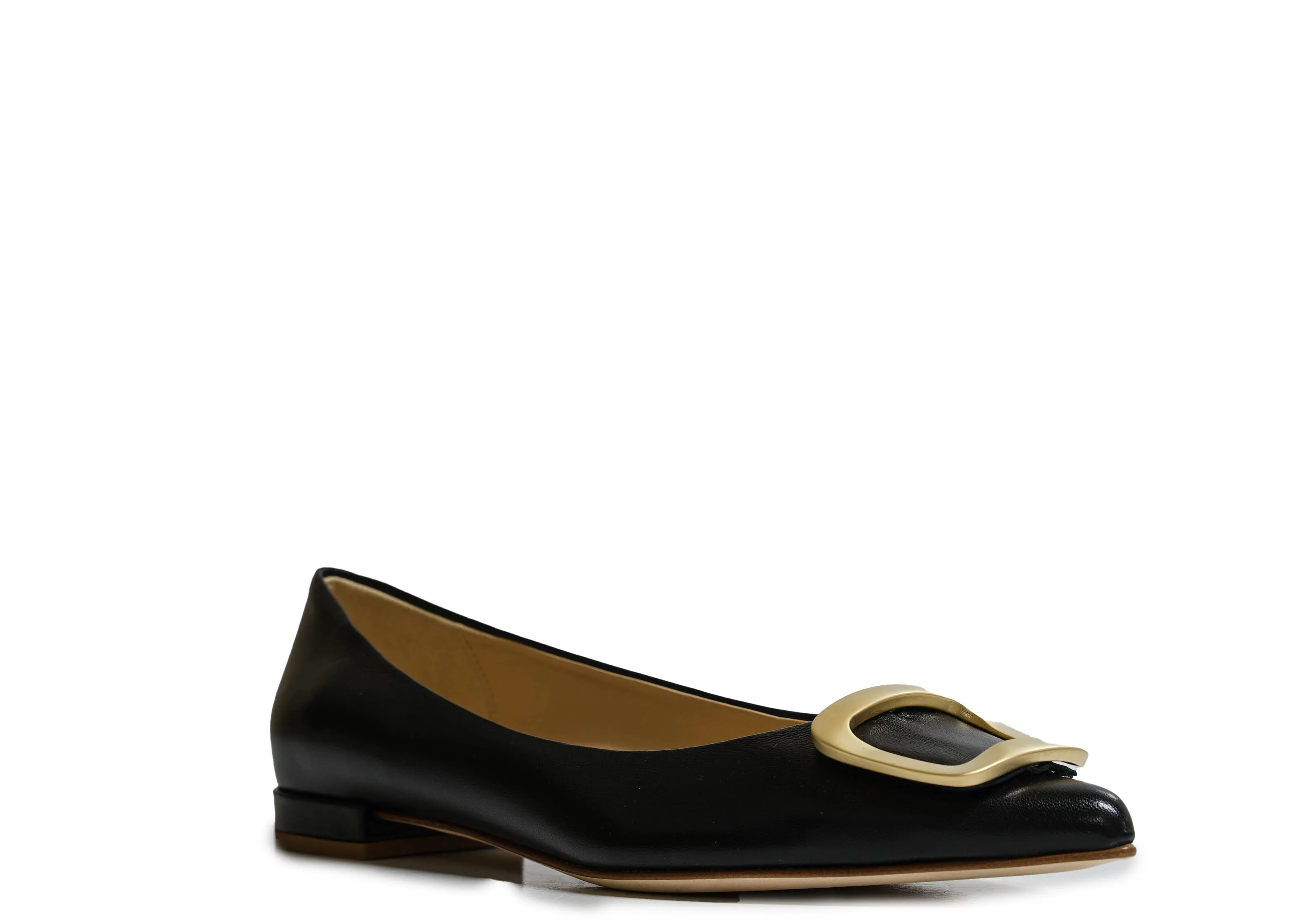 Fabio Rusconi Women’s Leather Black Buckle Flat Shoe S 5183 30% off