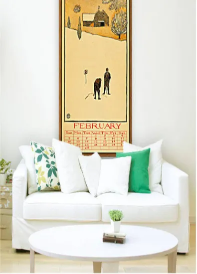 February Calendar Vintage Golf Poster