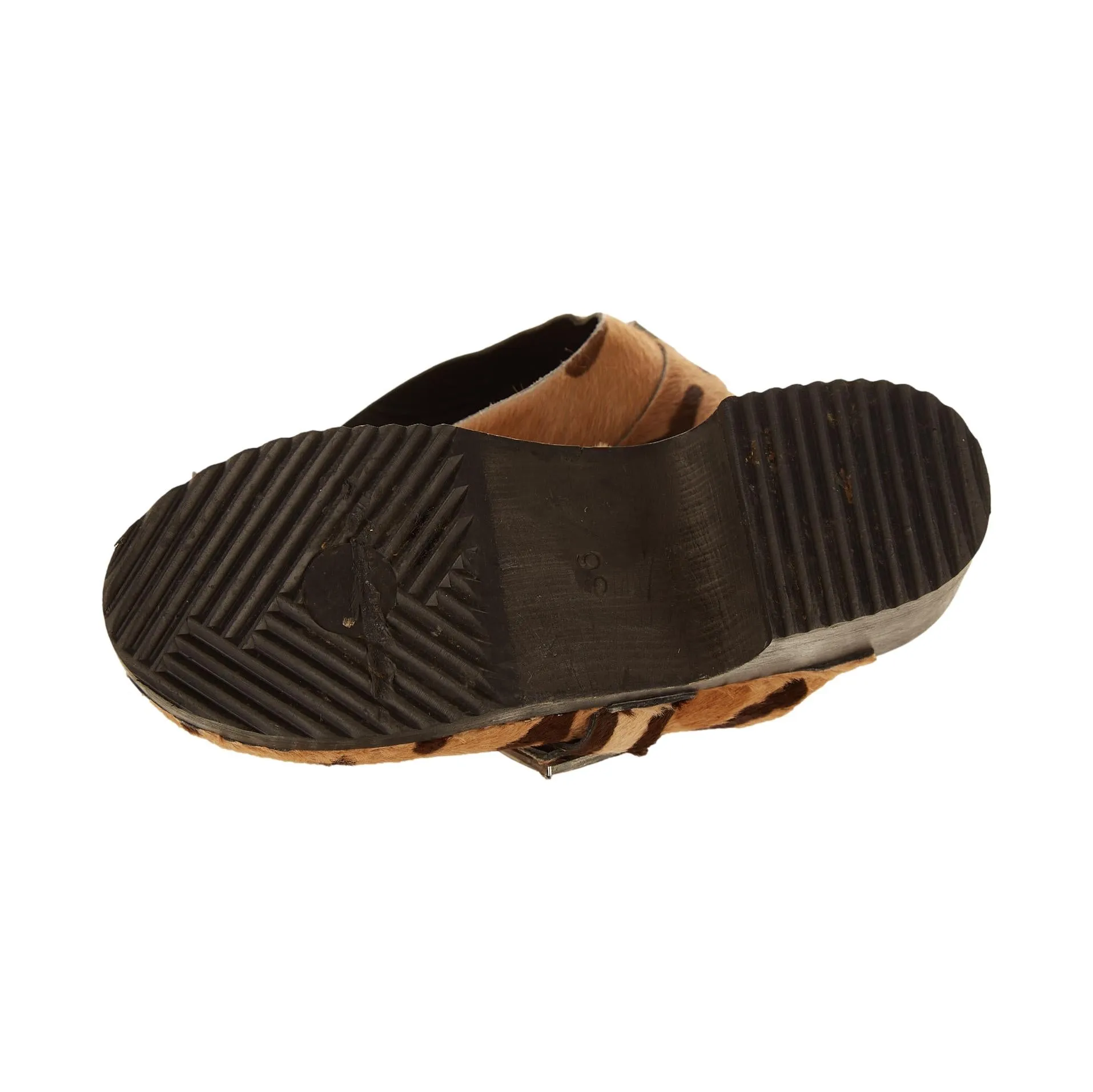 Fendi Brown Cheetah Print Clogs