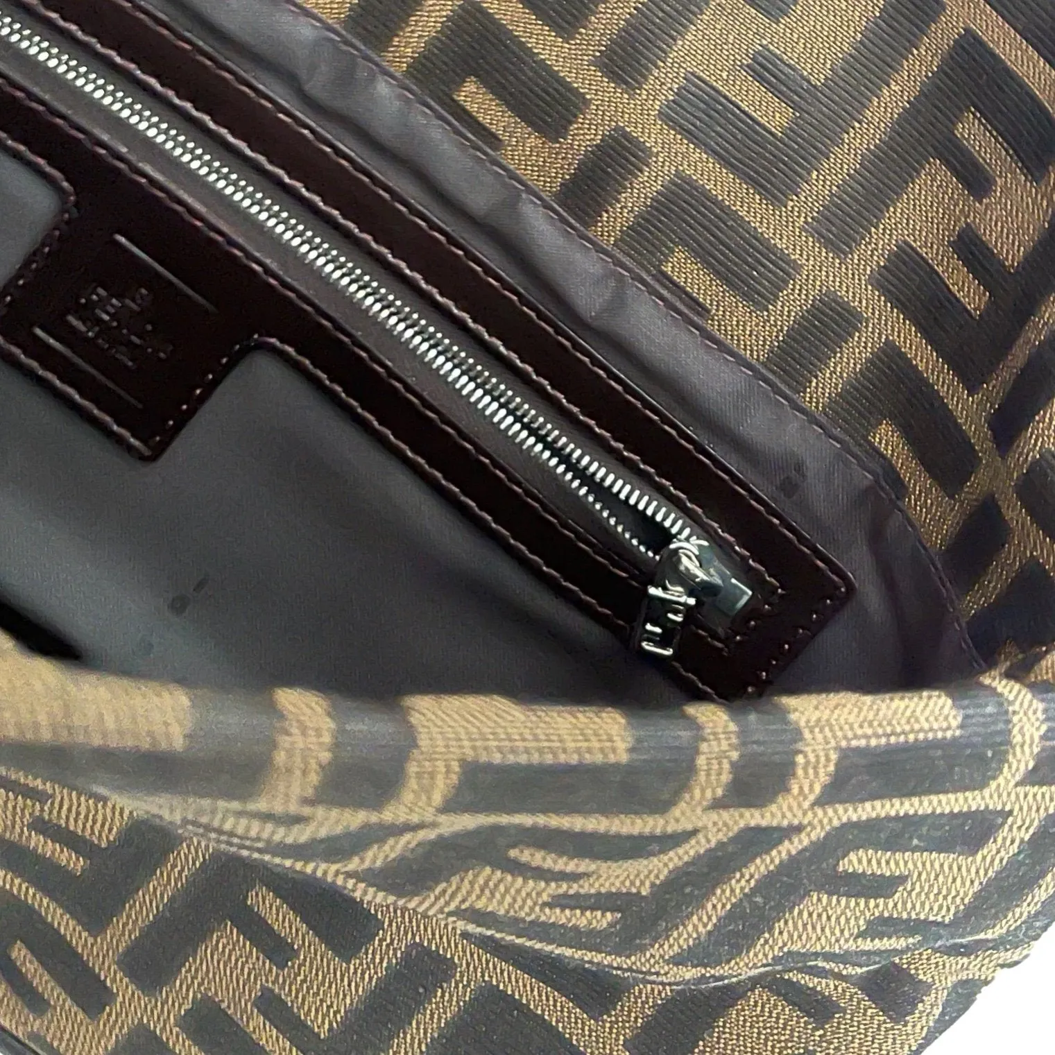 Fendi Brown Logo Shoulder Bag