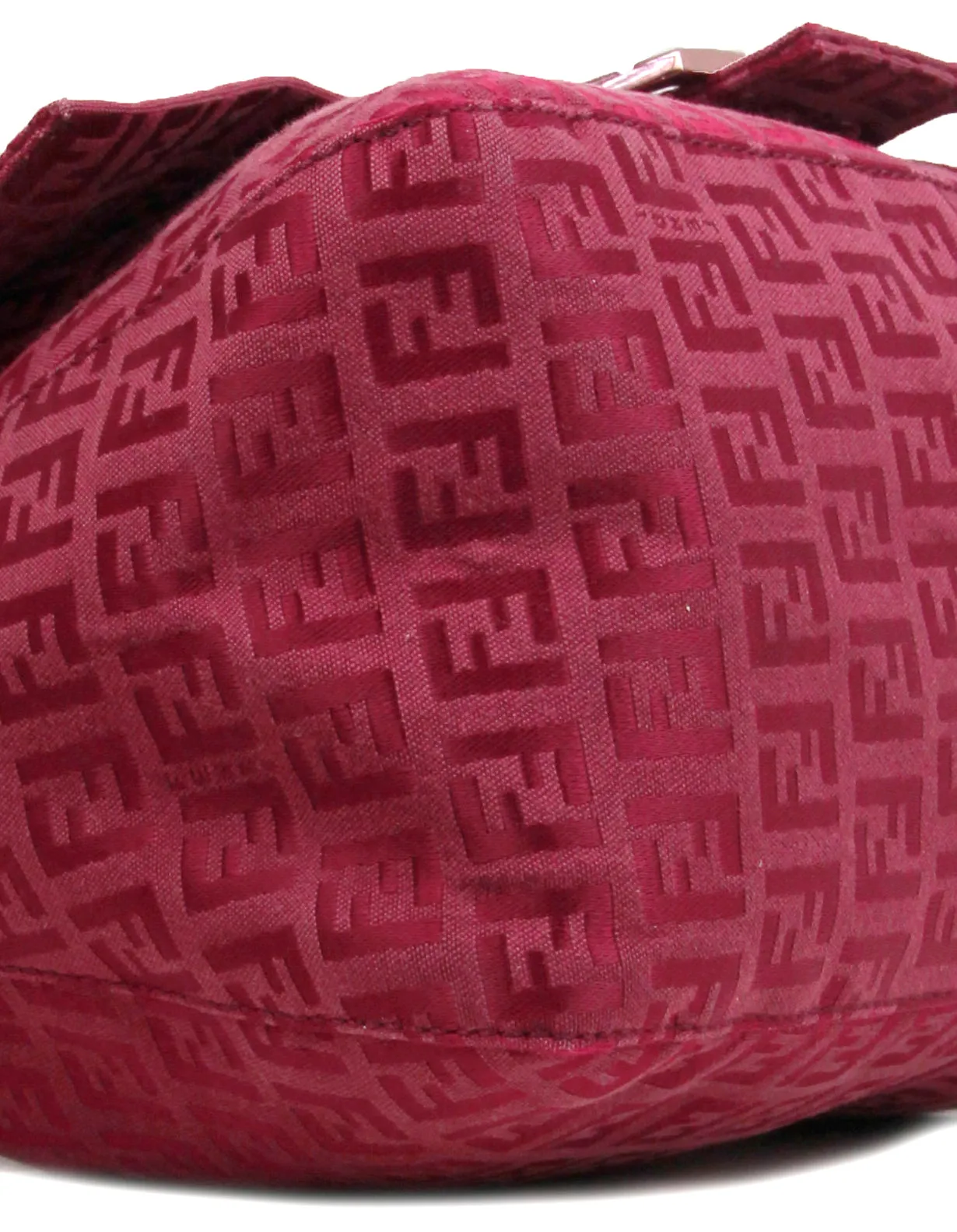 Fendi Red Mini Monogram Zucchino Mama Baguette