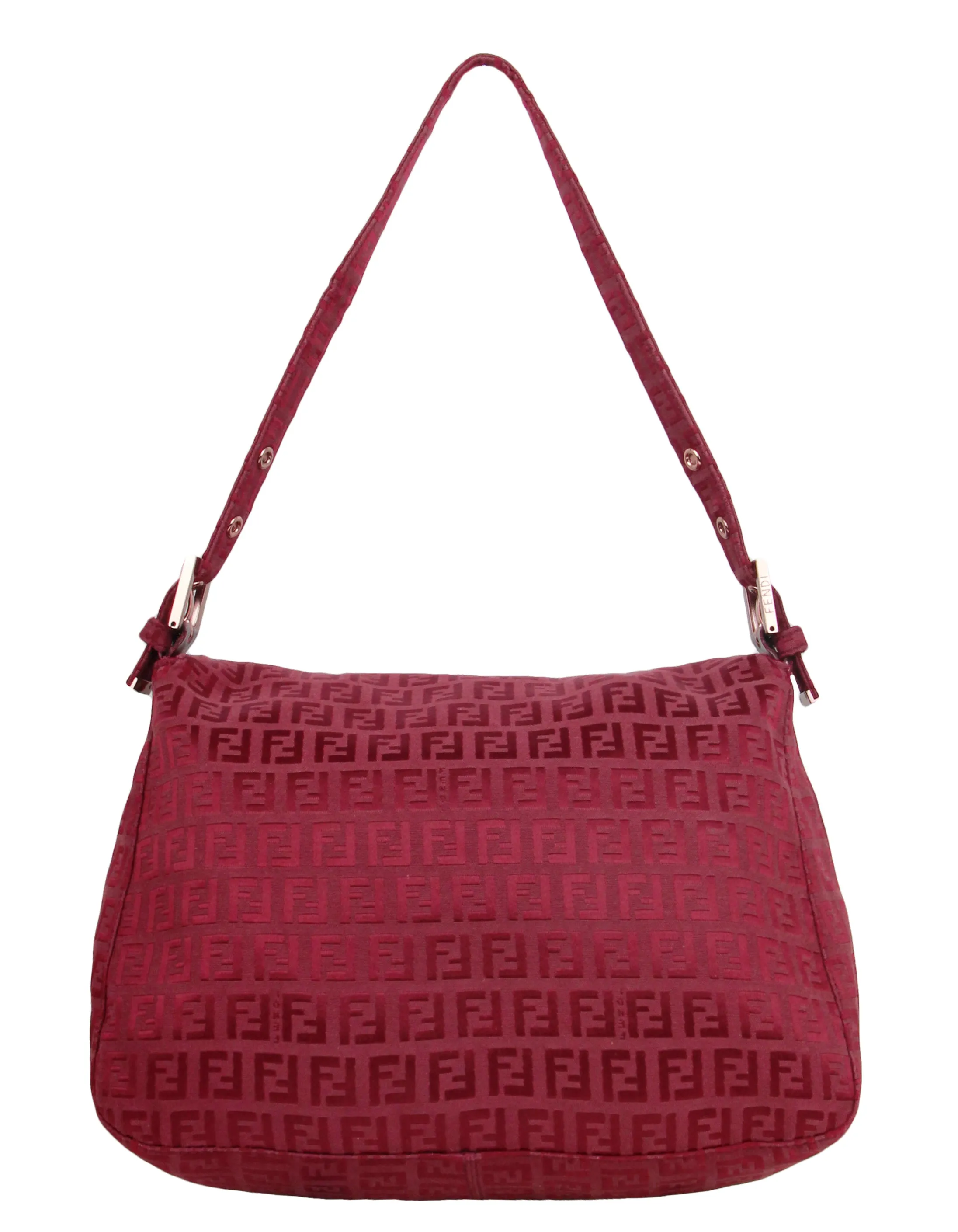 Fendi Red Mini Monogram Zucchino Mama Baguette