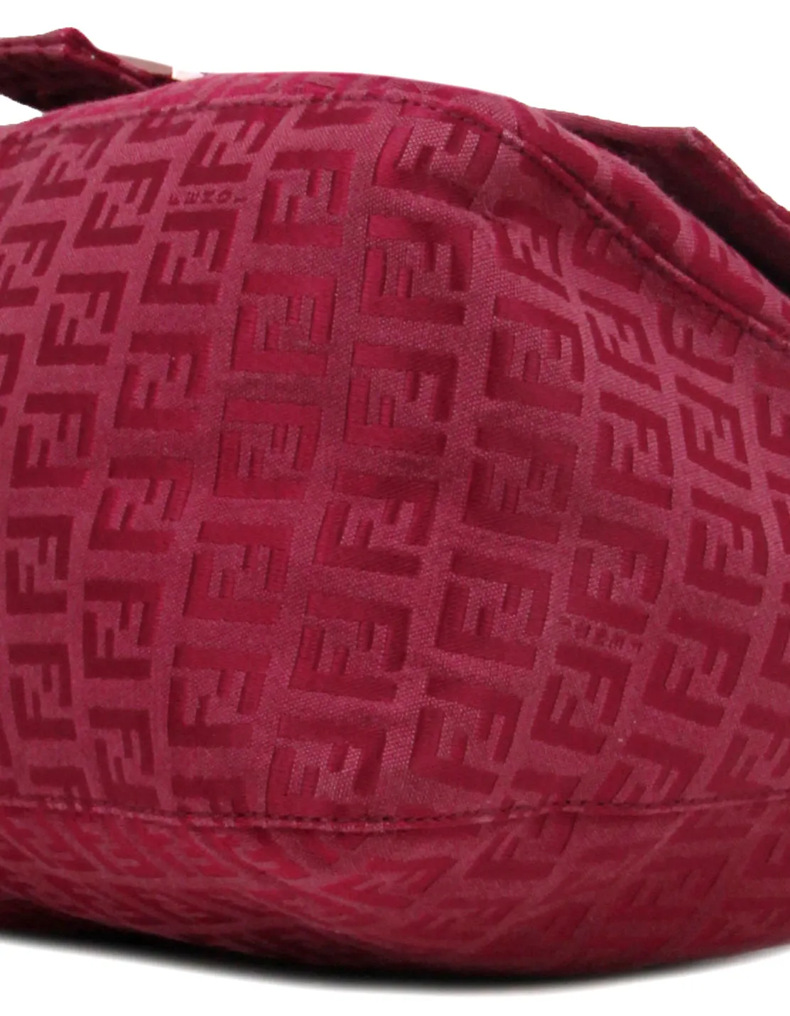 Fendi Red Mini Monogram Zucchino Mama Baguette