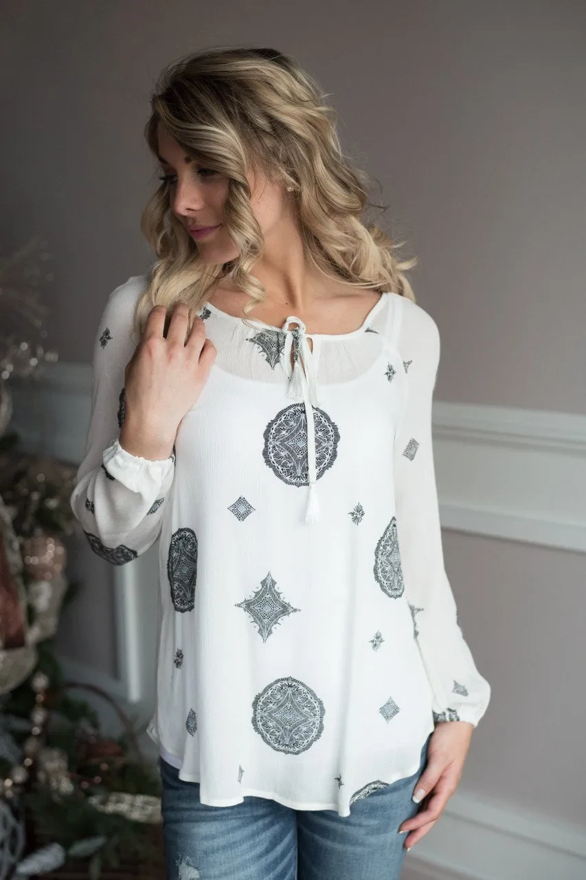 Find Your Sign White Blouse