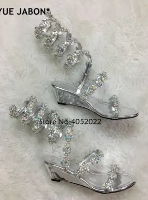 Flat Sandals Snake Punk Rhinestone Flats