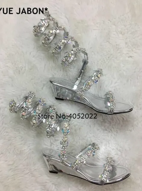 Flat Sandals Snake Punk Rhinestone Flats