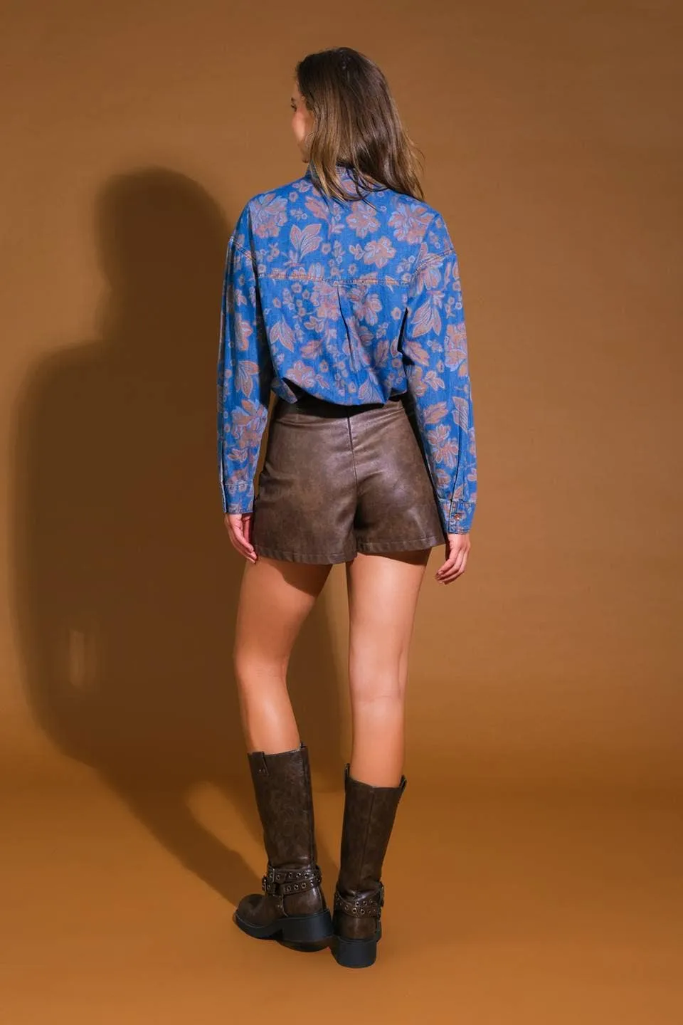 Floral Lightweight Denim Blouse