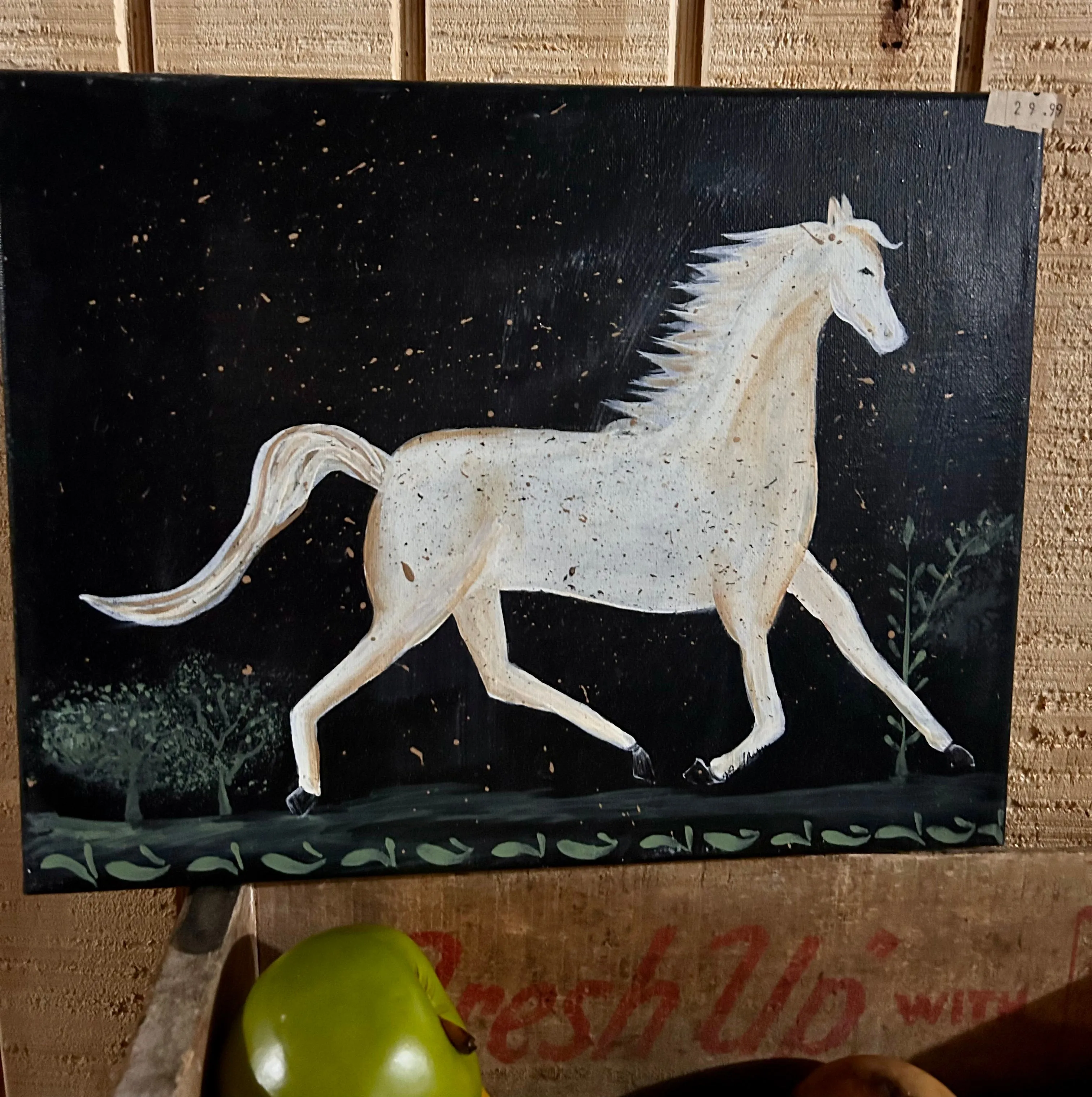 Folk Horse on Canvas
